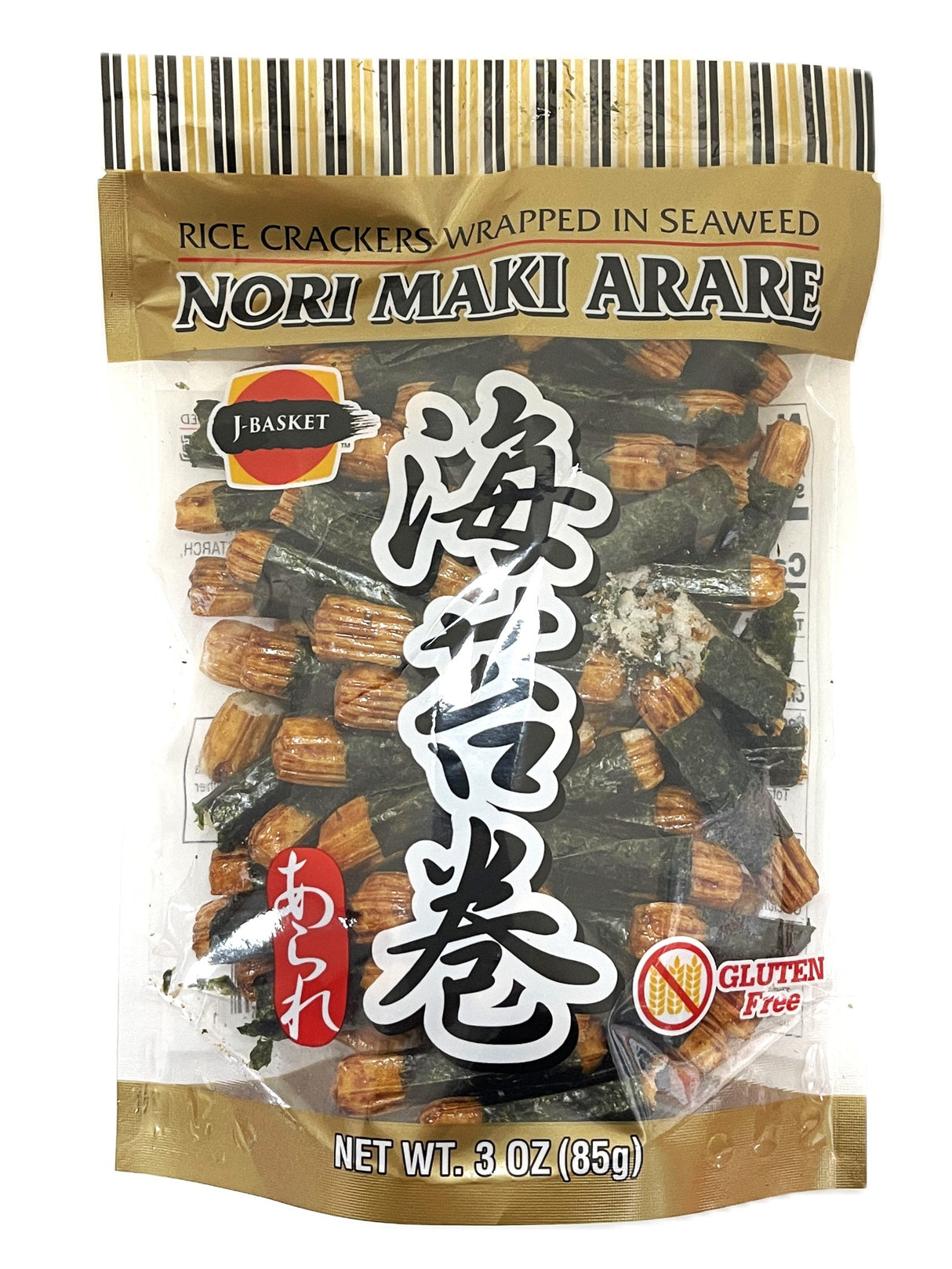 J BASKET NORI MAKI ARARE (RICE CRACKERS WITH SEAWEED) (3oz)