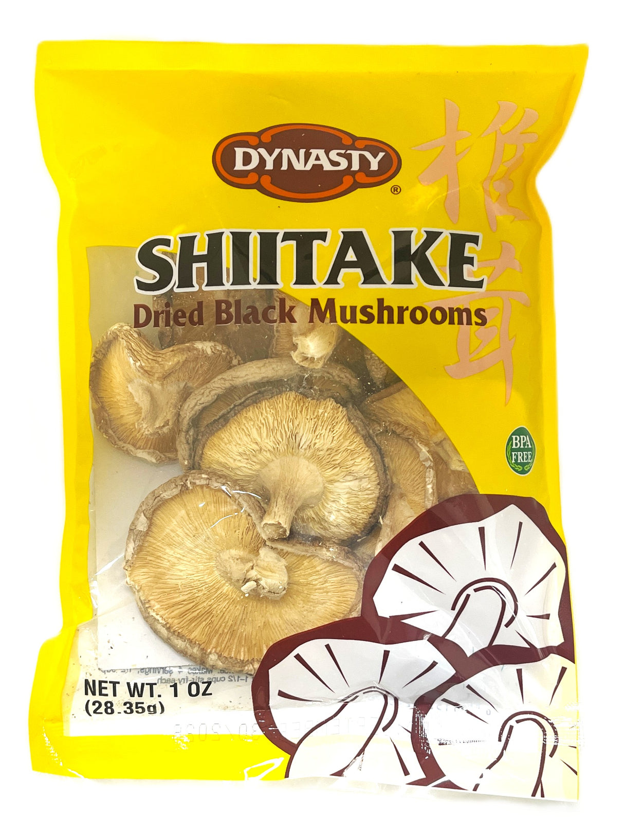 DYNASTY DRIED SHIITAKE MUSHROOMS - WHOLE (1oz)
