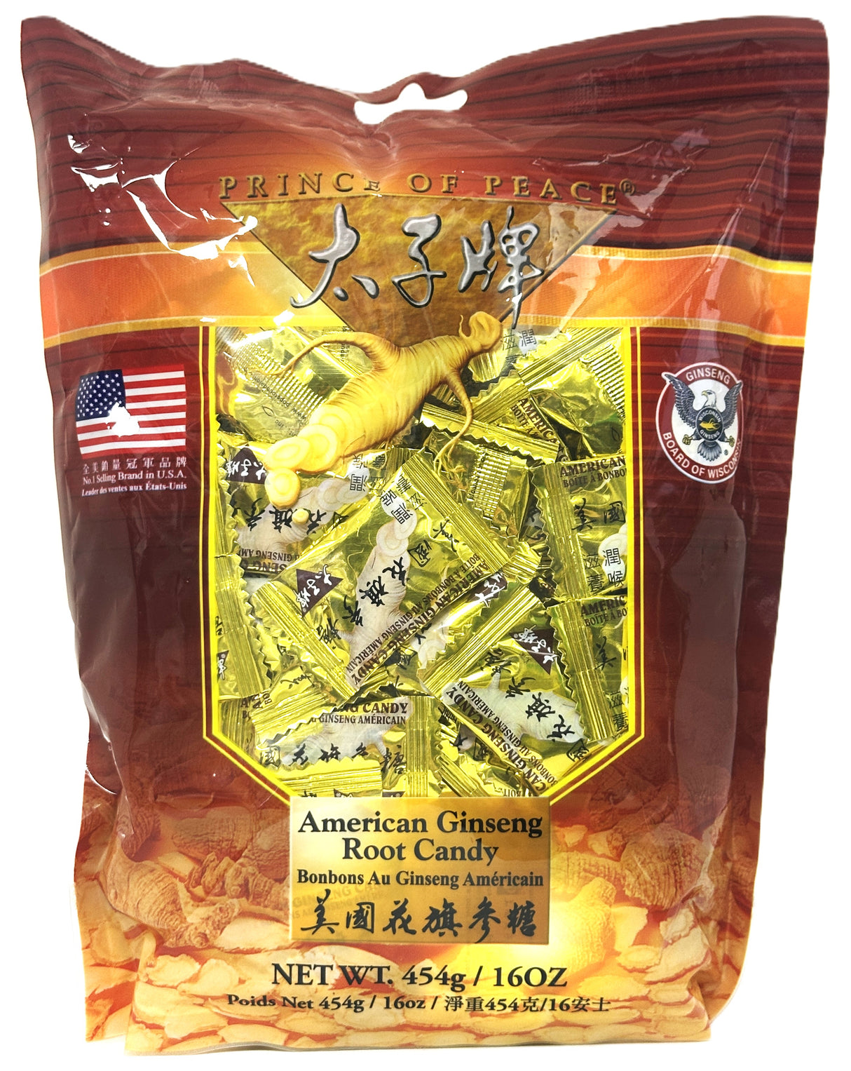 PRINCE OF PEACE AMERICAN GINSENG ROOT CANDY (16oz)