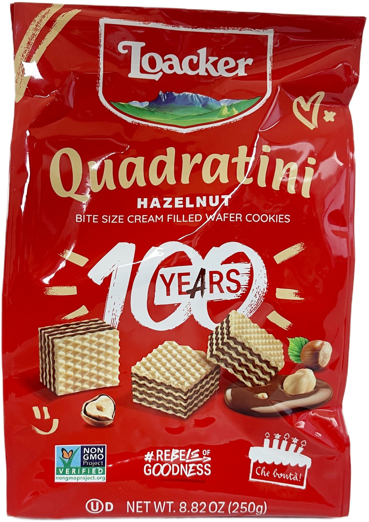LOACKER QUADRATINI WAFERS - HAZLENUT (8.82oz)