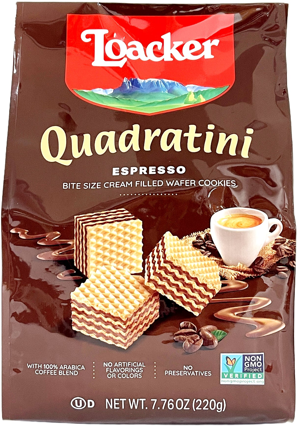 LOACKER QUADRATINI WAFERS - ESPRESSO (7.76oz)
