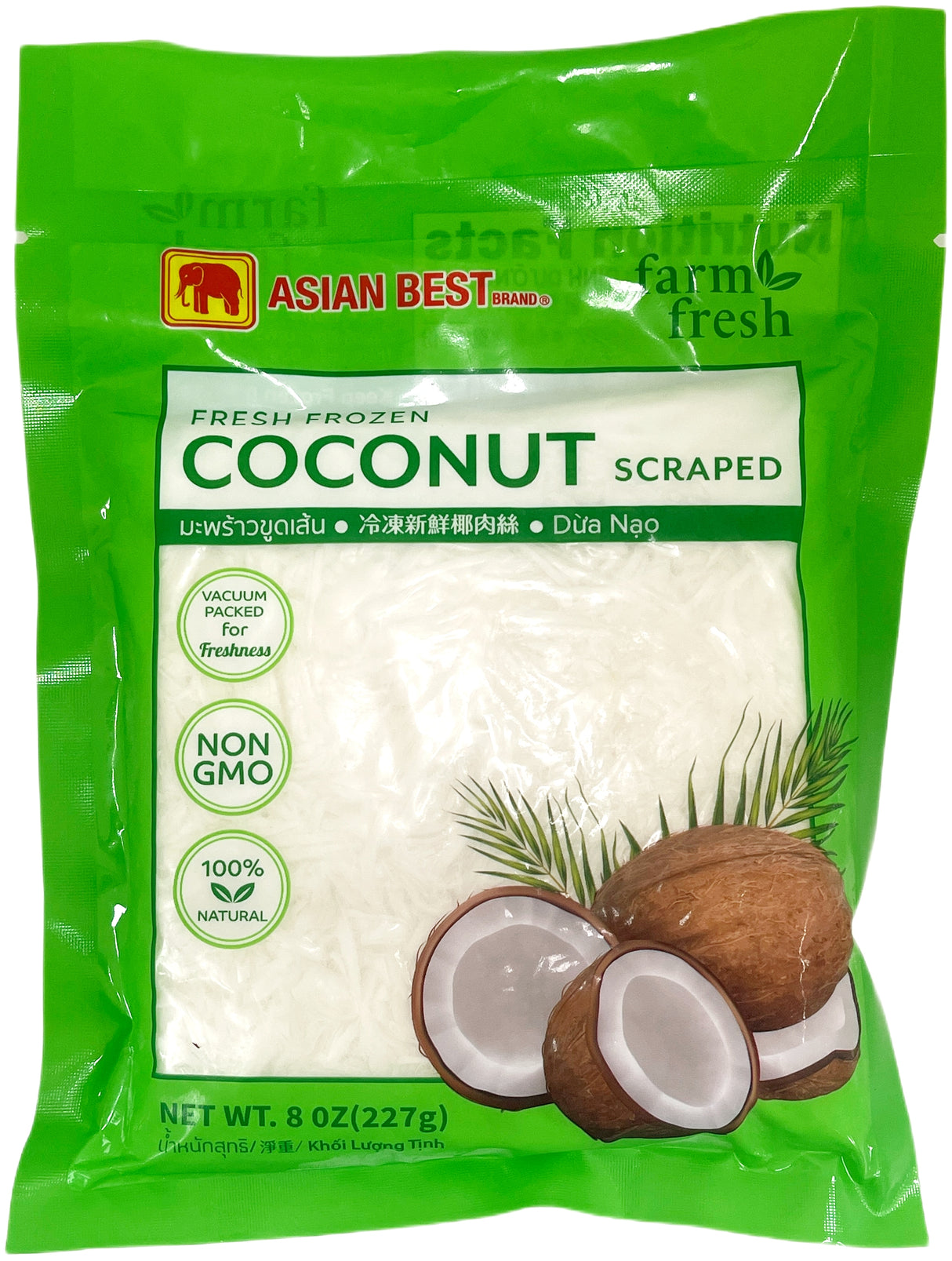 ASIAN BEST FROZEN FRESH COCONUT - SCRAPED (8oz)