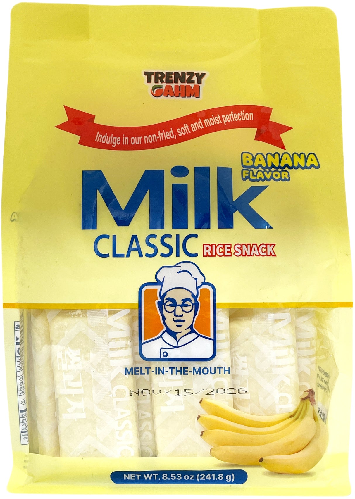TRENZY GAHM MILK CLASSIC RICE SNACK - BANANA (8.53oz)