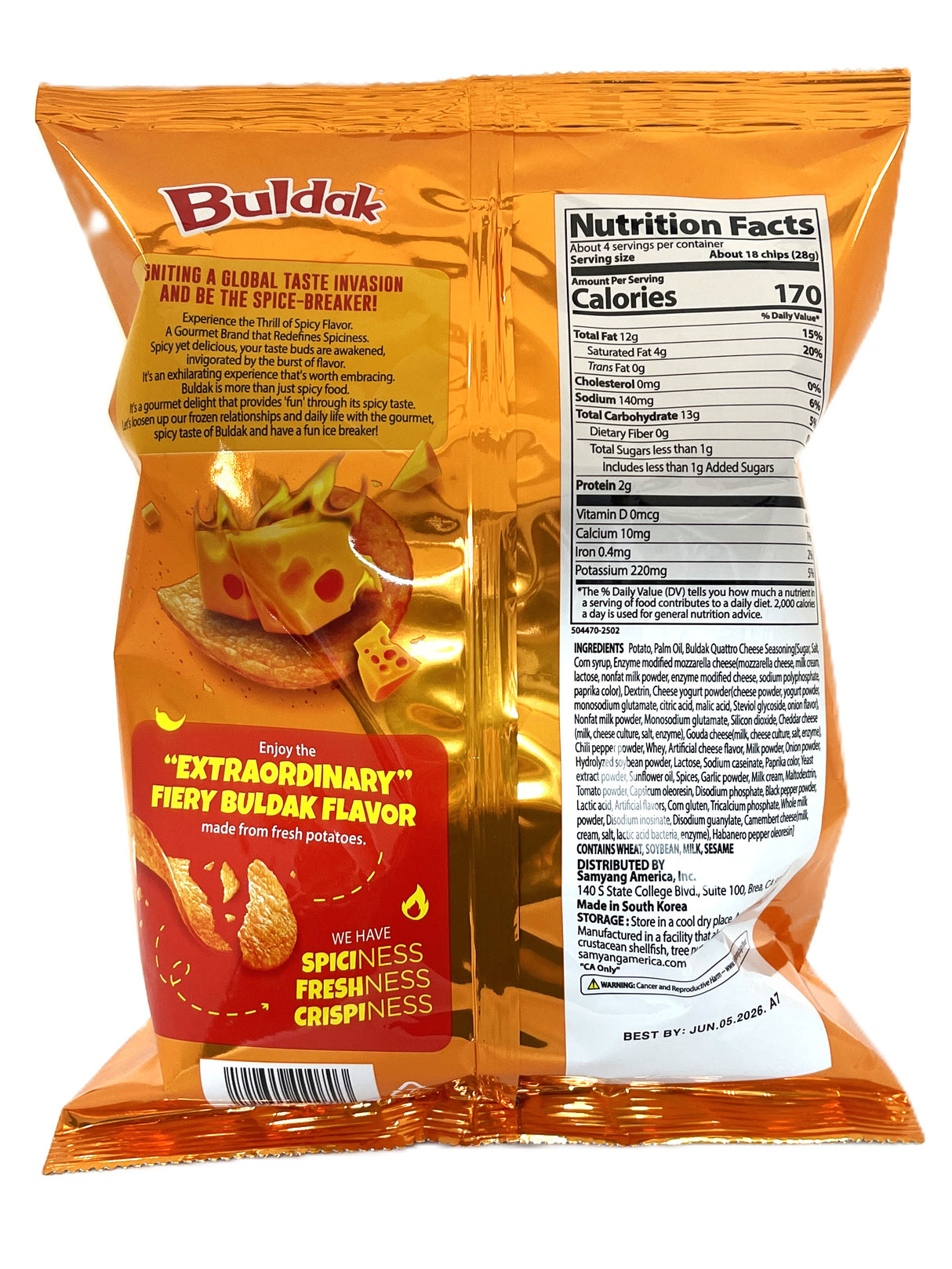 BULDAK POTATO CHIPS - QUATTRO CHEESE (4.23oz)