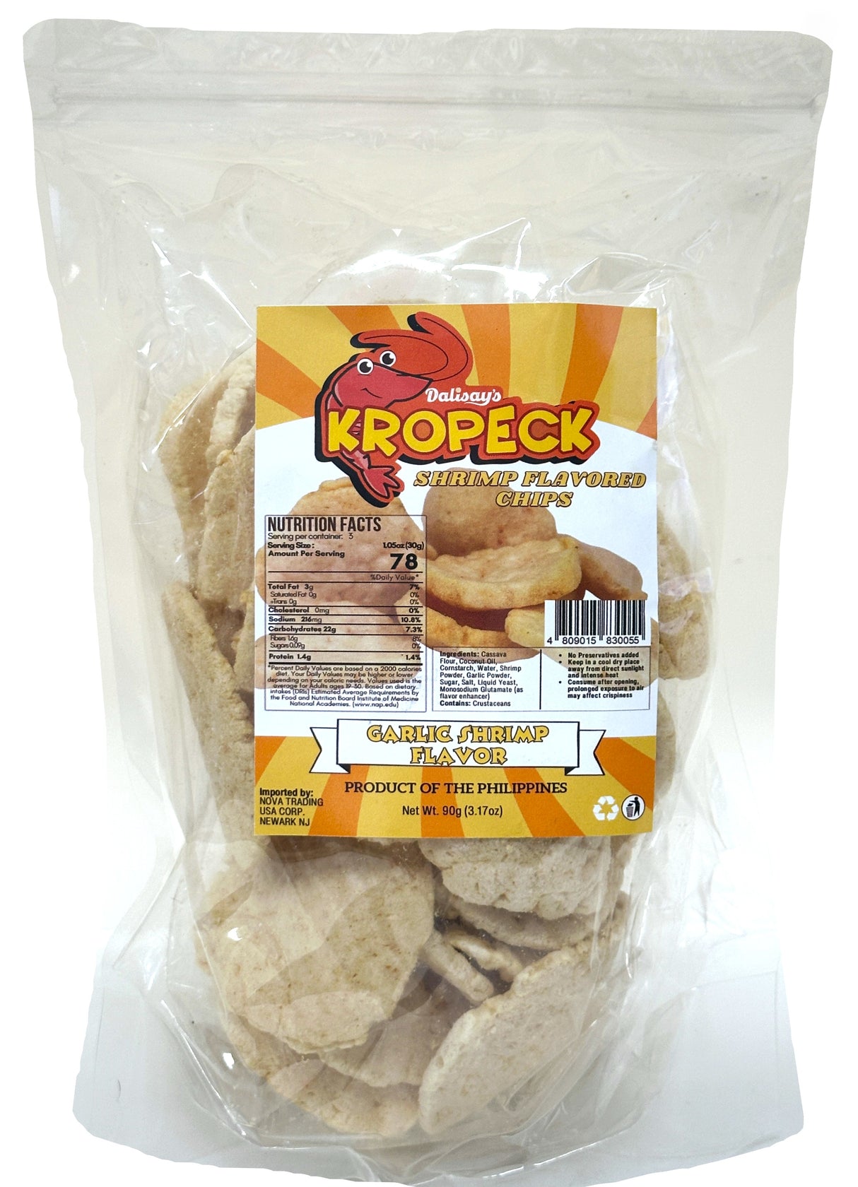 DALISAY'S KROPECK FISH CHIPS - GARLIC (3.17oz)