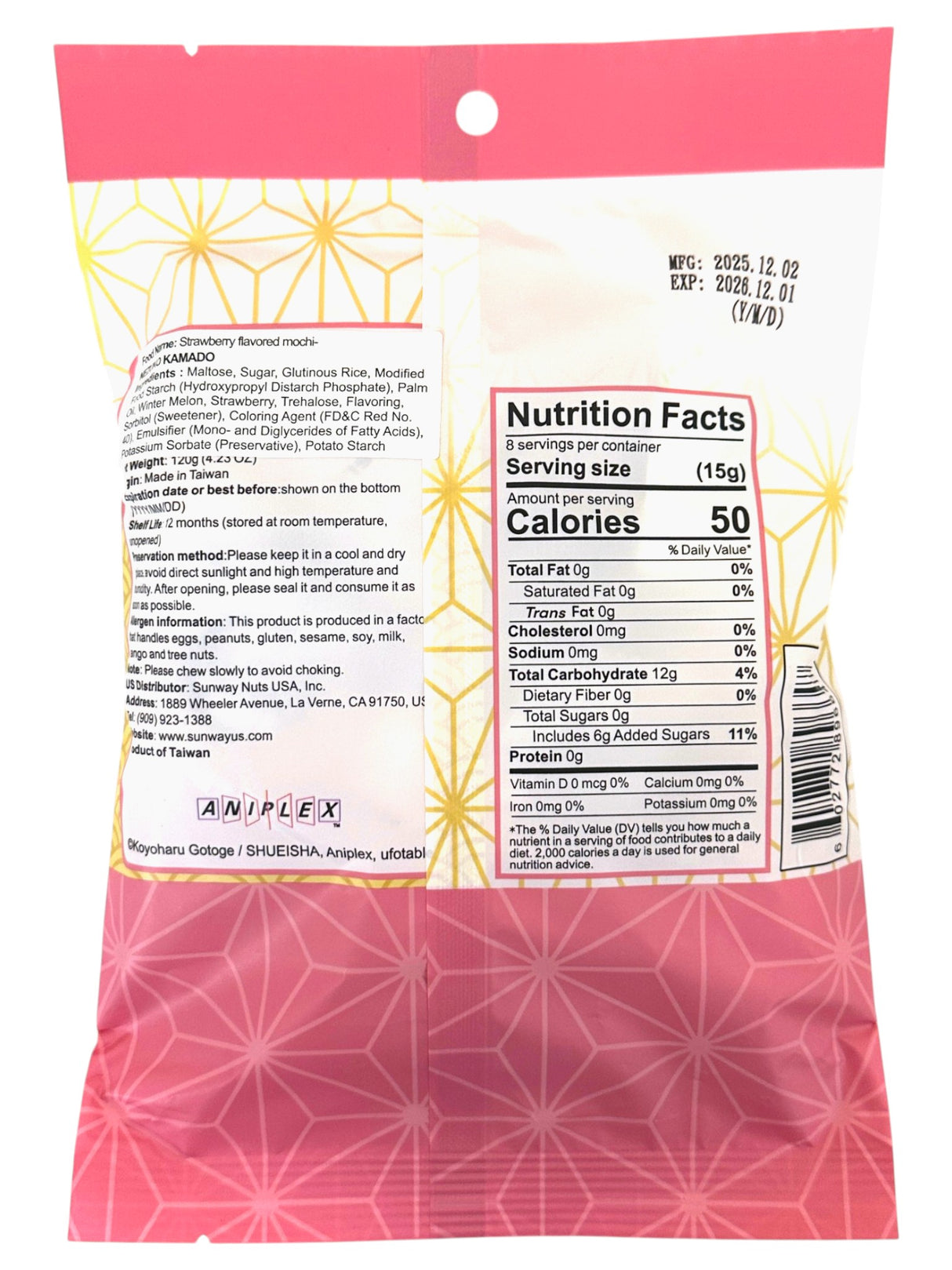 ANY YUMS DEMON SLAYER MOCHI - STRAWBERRY (4.23oz)