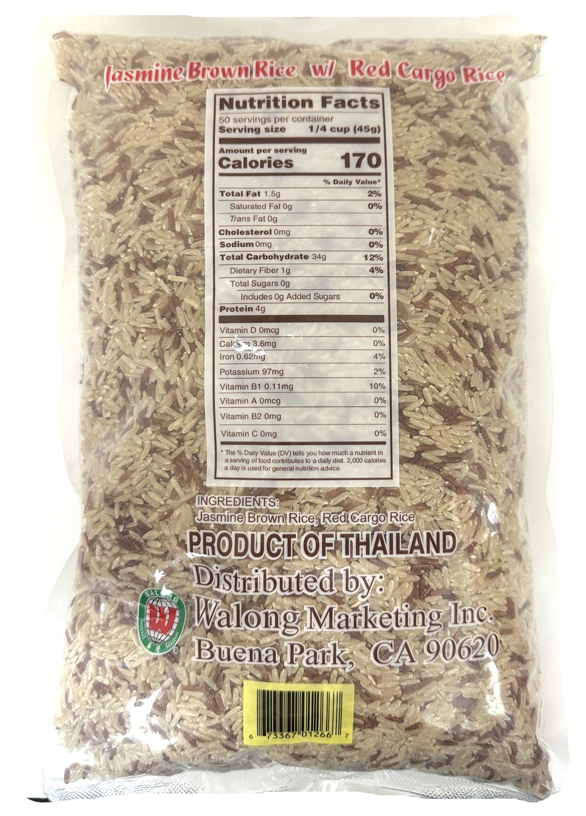 ASIAN TASTE JASMINE BROWN RICE WITH CARGO RICE (5lb)
