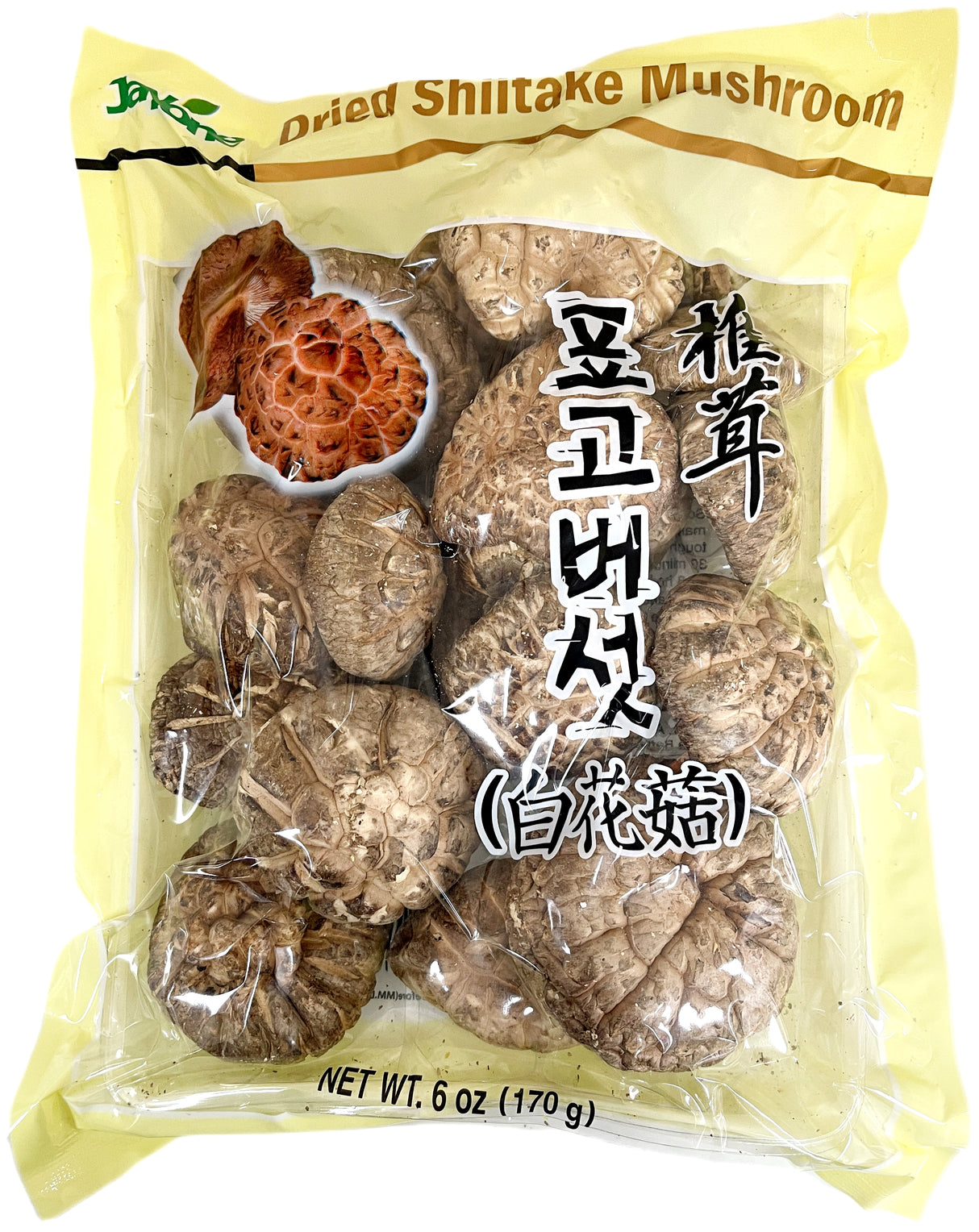 JAYONE DRIED SHIITAKE MUSHROOM - WHOLE (6oz)