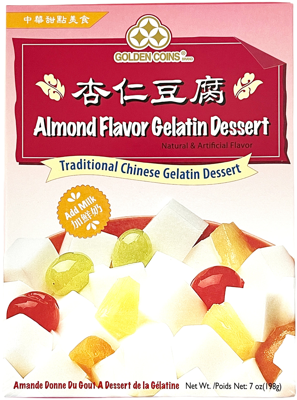GOLDEN COINS ALMOND GELATIN DESSERT MIX (7oz)