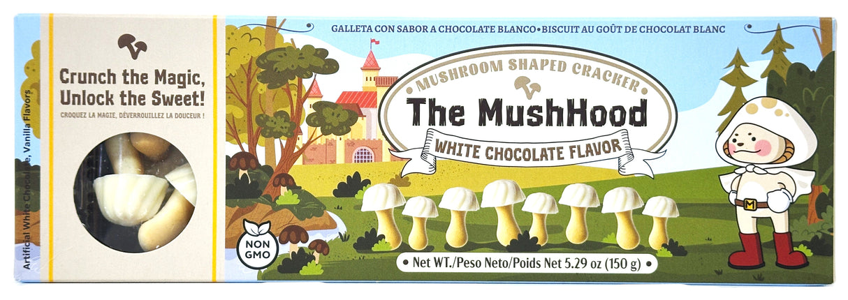 THE MUSHHOOD MUSHROOM SHAPED CRACKERS - WHITE CHOCOLATE (5.29oz)