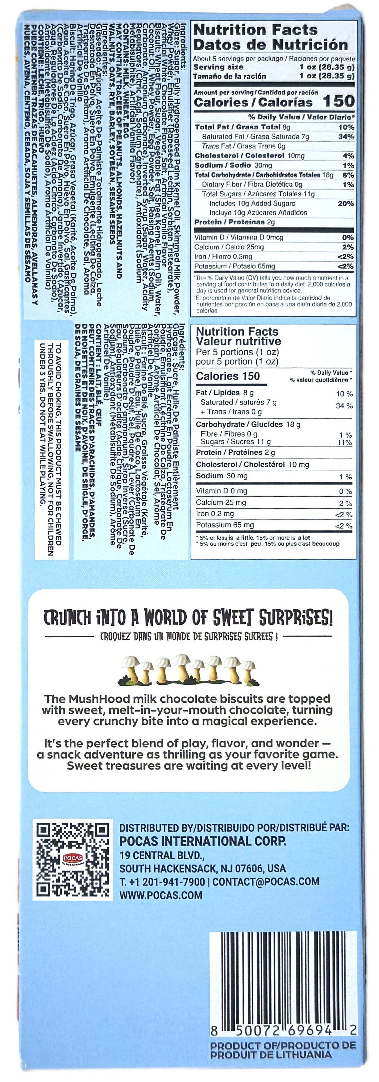 THE MUSHHOOD MUSHROOM SHAPED CRACKERS - WHITE CHOCOLATE (5.29oz)