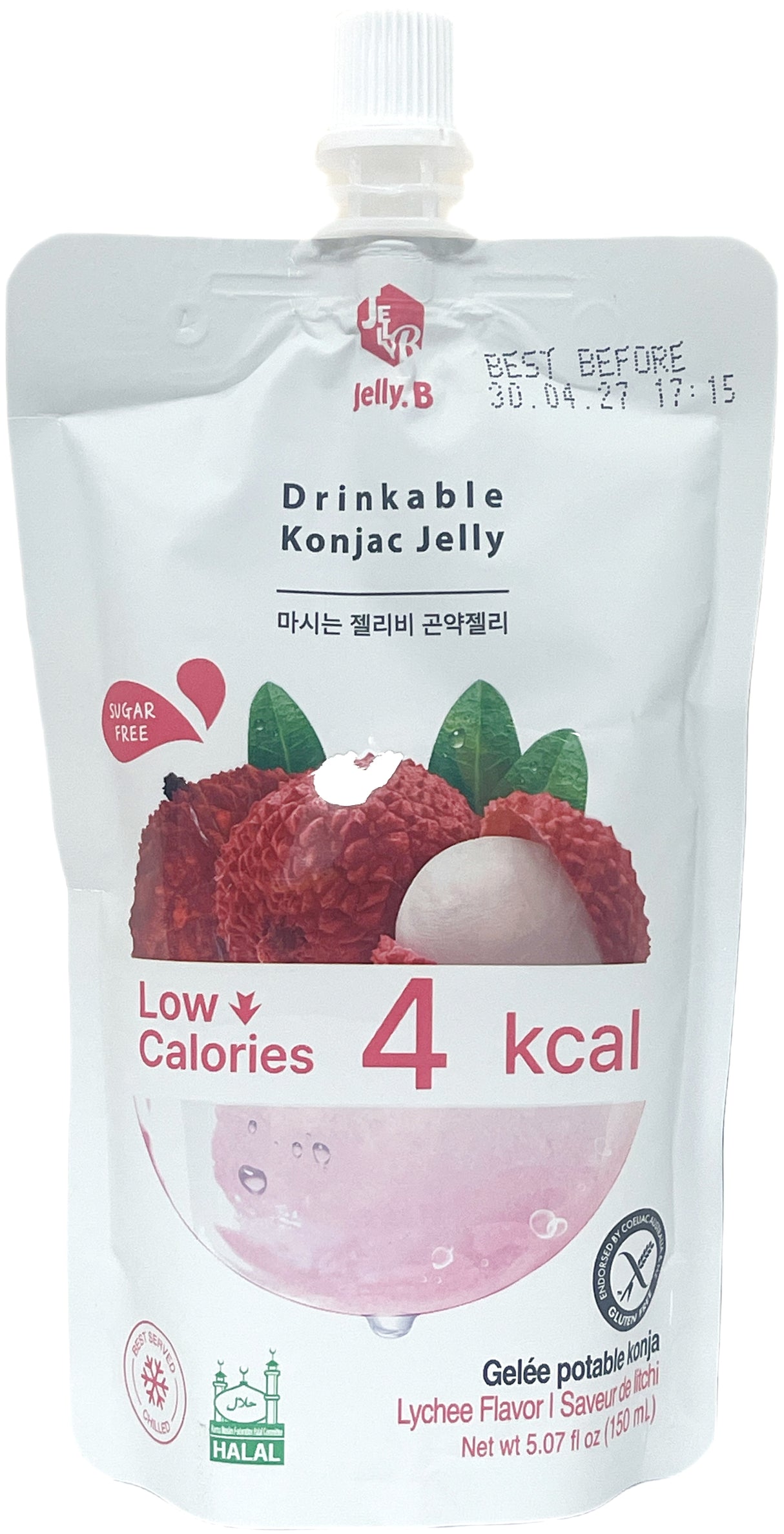 JELLY B. DRINKABLE KONJAC JELLY - LYCHEE (5.07oz)