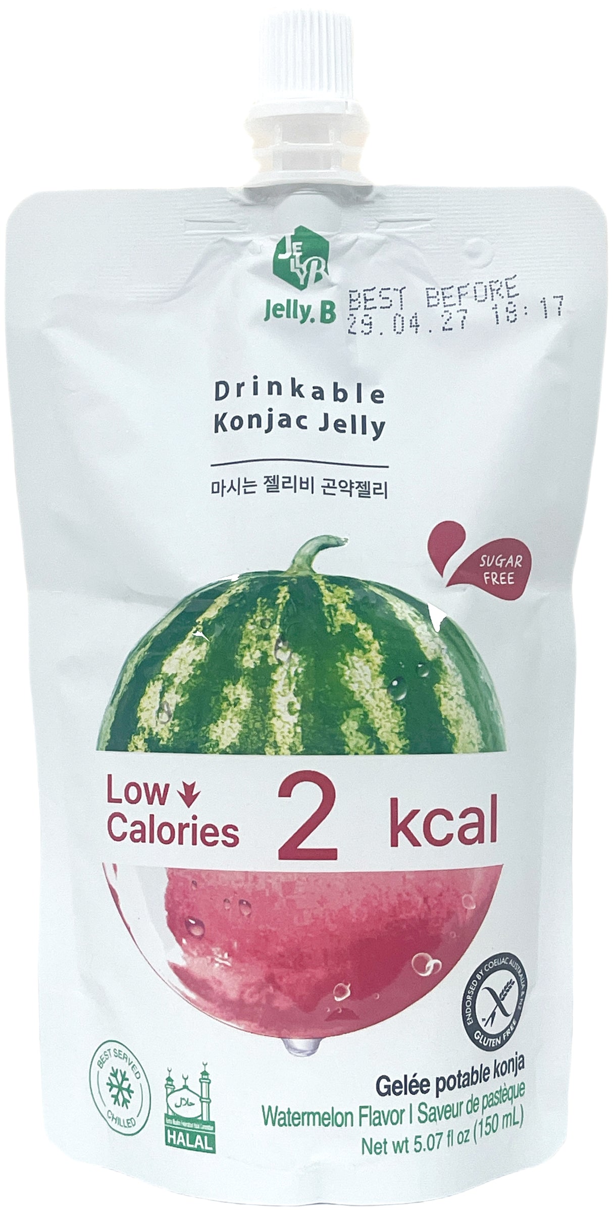 JELLY B. DRINKABLE KONJAC JELLY - WATERMELON (5.07oz)