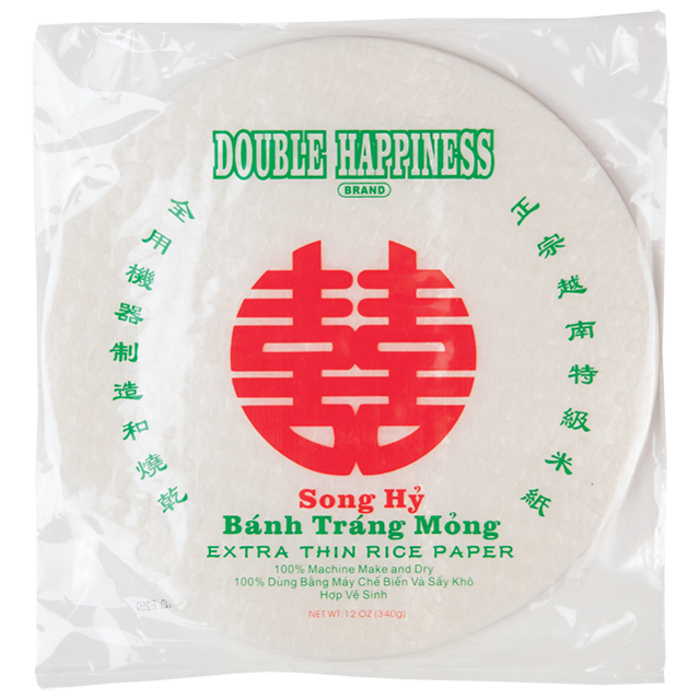 DOUBLE HAPPINESS EXTRA THIN RICE PAPER - 22CM (12oz)