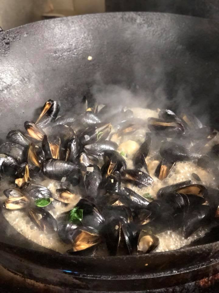 Miso-Basil Mussels