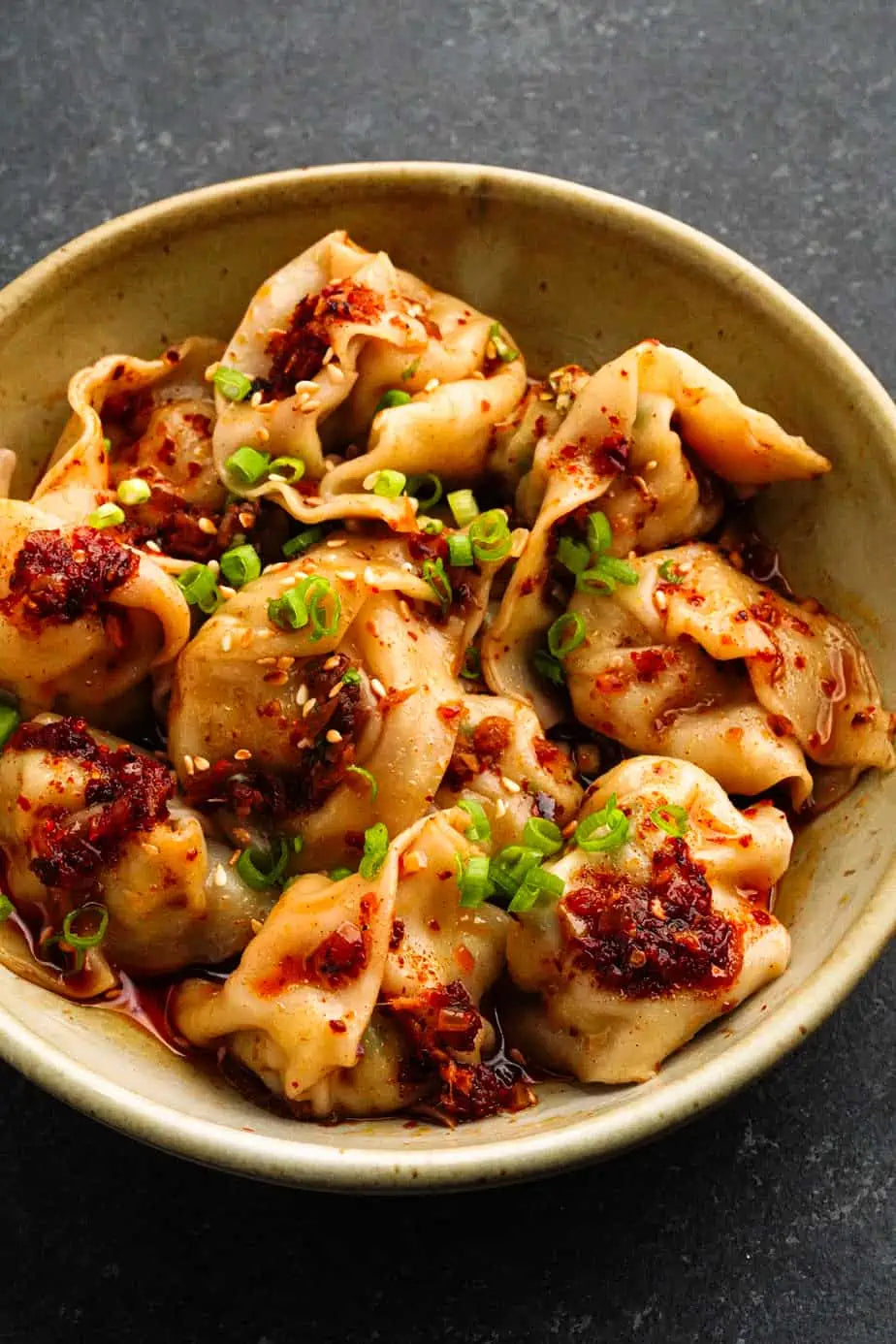 Chili Oiled Pork Wontons 