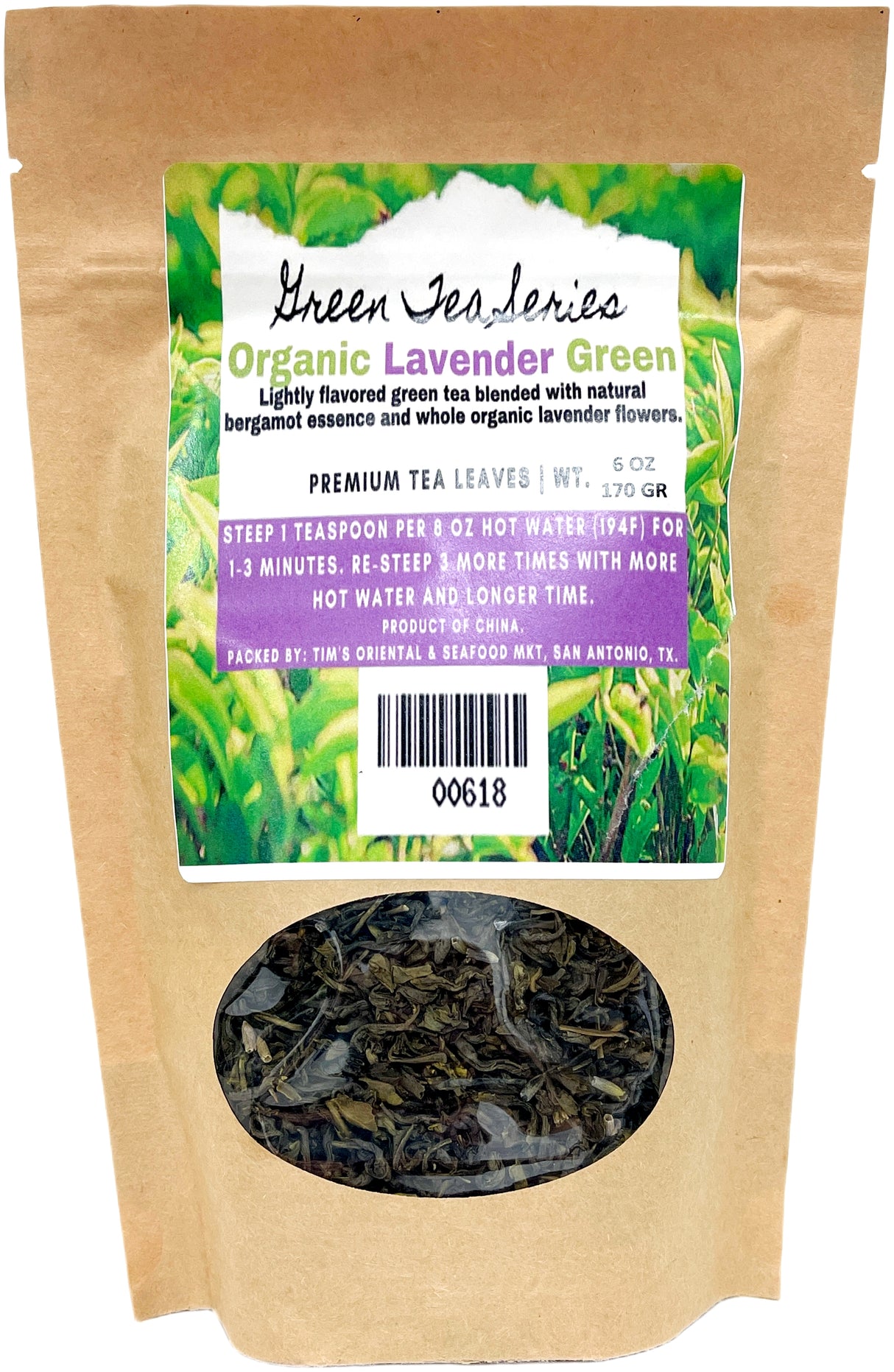 GREEN TEA SERIES - ORGANIC LAVENDER GREEN (6oz)