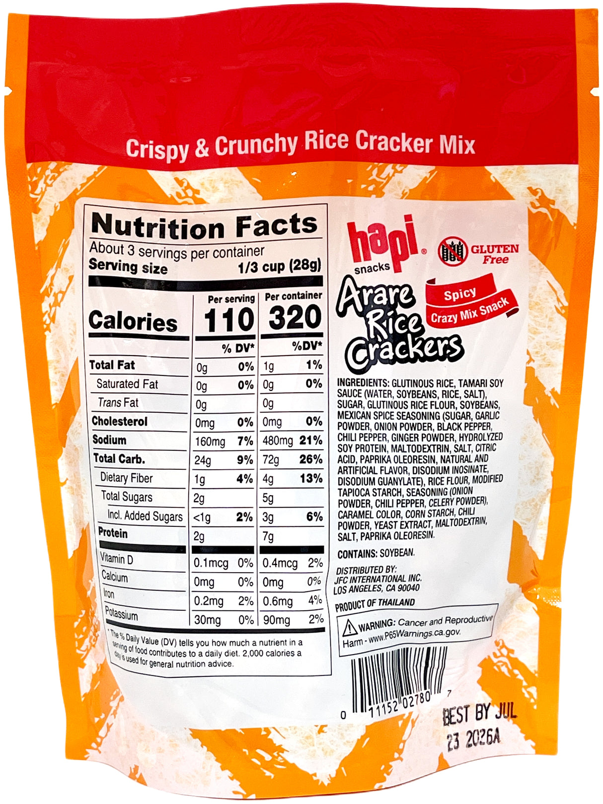 HAPI ARARE RICE CRACKERS - SPICY CRAZY MIX SNACK (3oz)