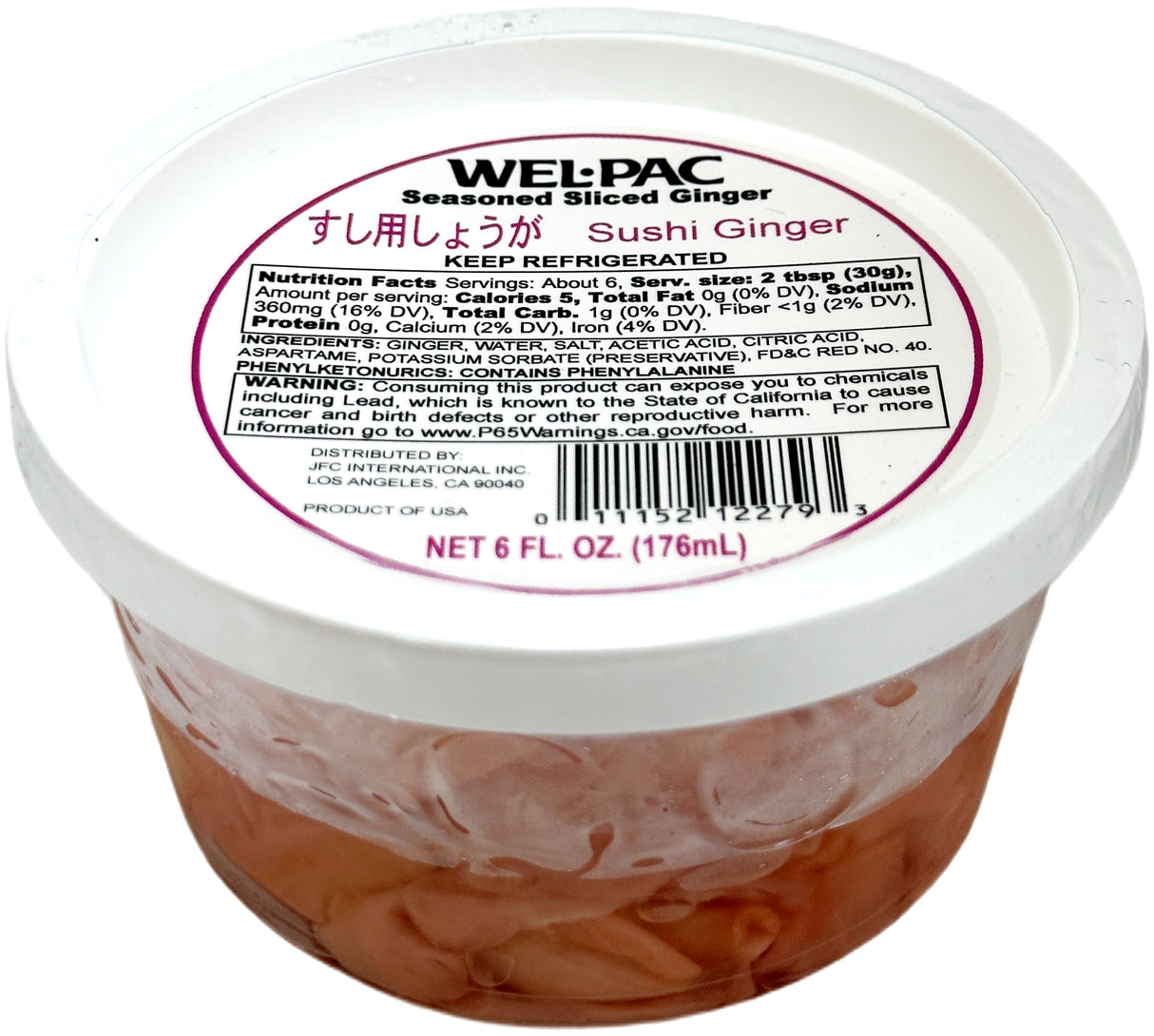 WEL-PAC SUSHI GINGER (6oz)