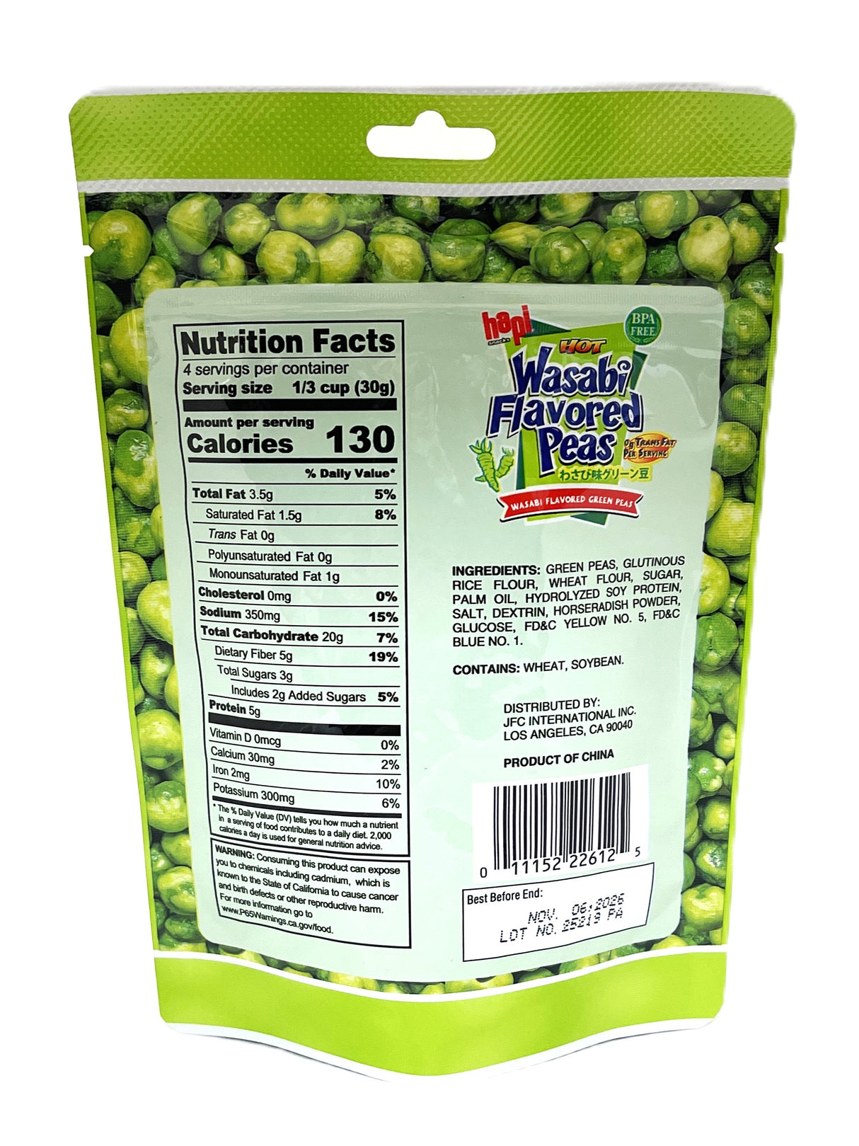 HAPI WASABI FLAVORED PEAS (4.23oz)