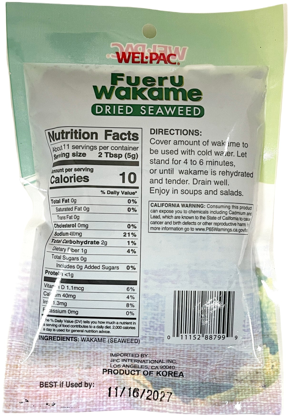 WEL-PAC DRIED SEAWEED - FUERU WAKAME (2oz)