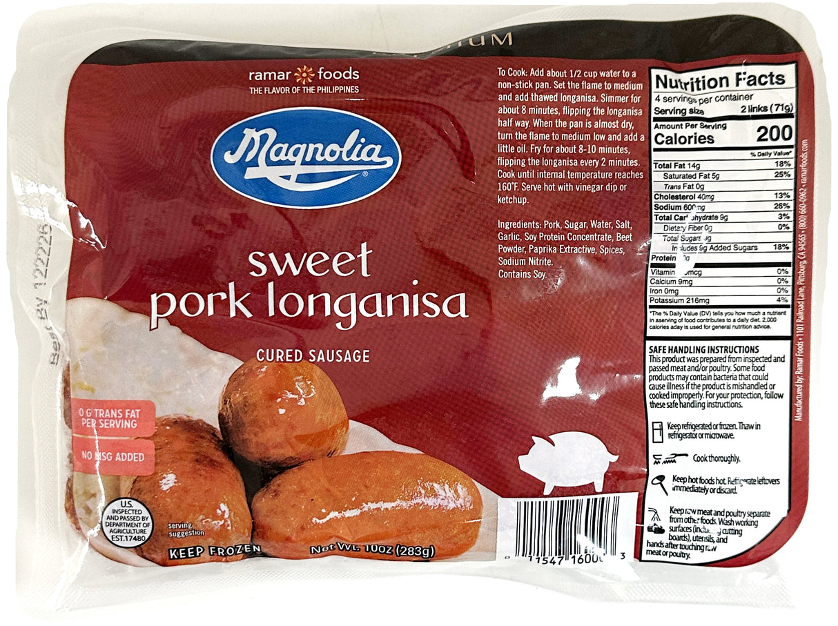 MAGNOLIA SWEET PORK LONGANISA (10oz)