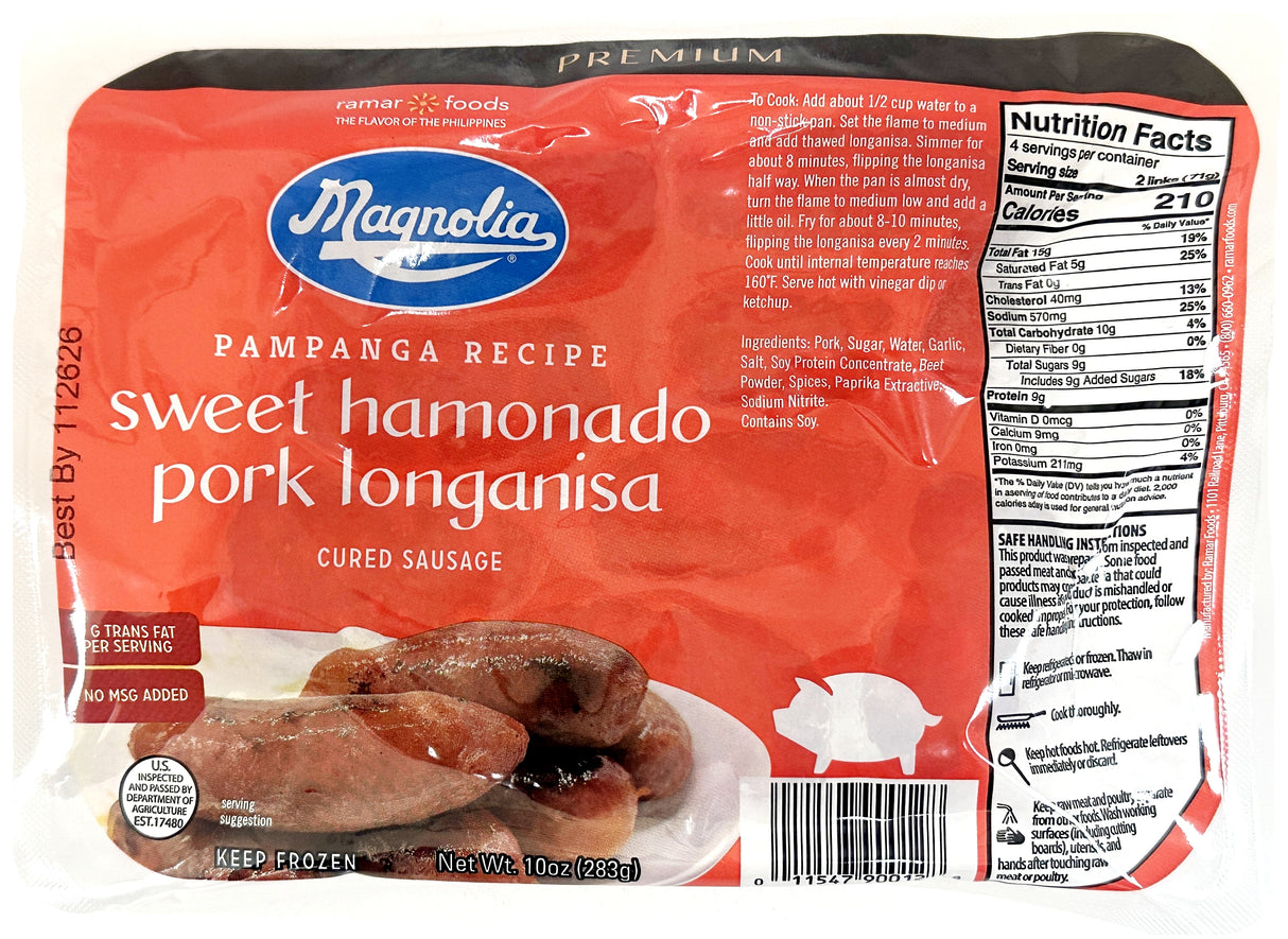 MAGNOLIA SWEET HAMONADO LONGANISA (10oz)