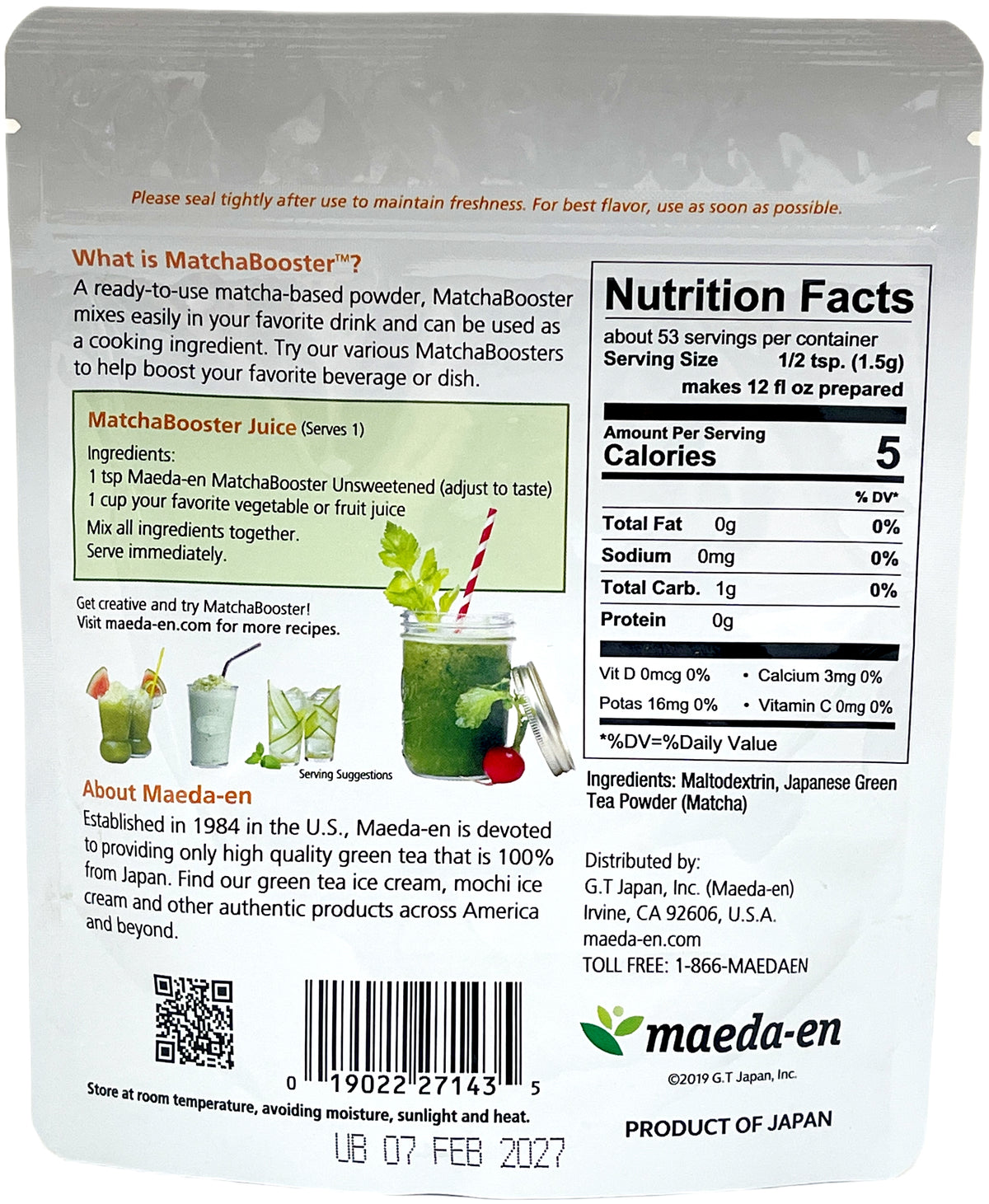 MAEDA-EN MATCHA BOOSTER MIX - UNSWEET (2.82oz)