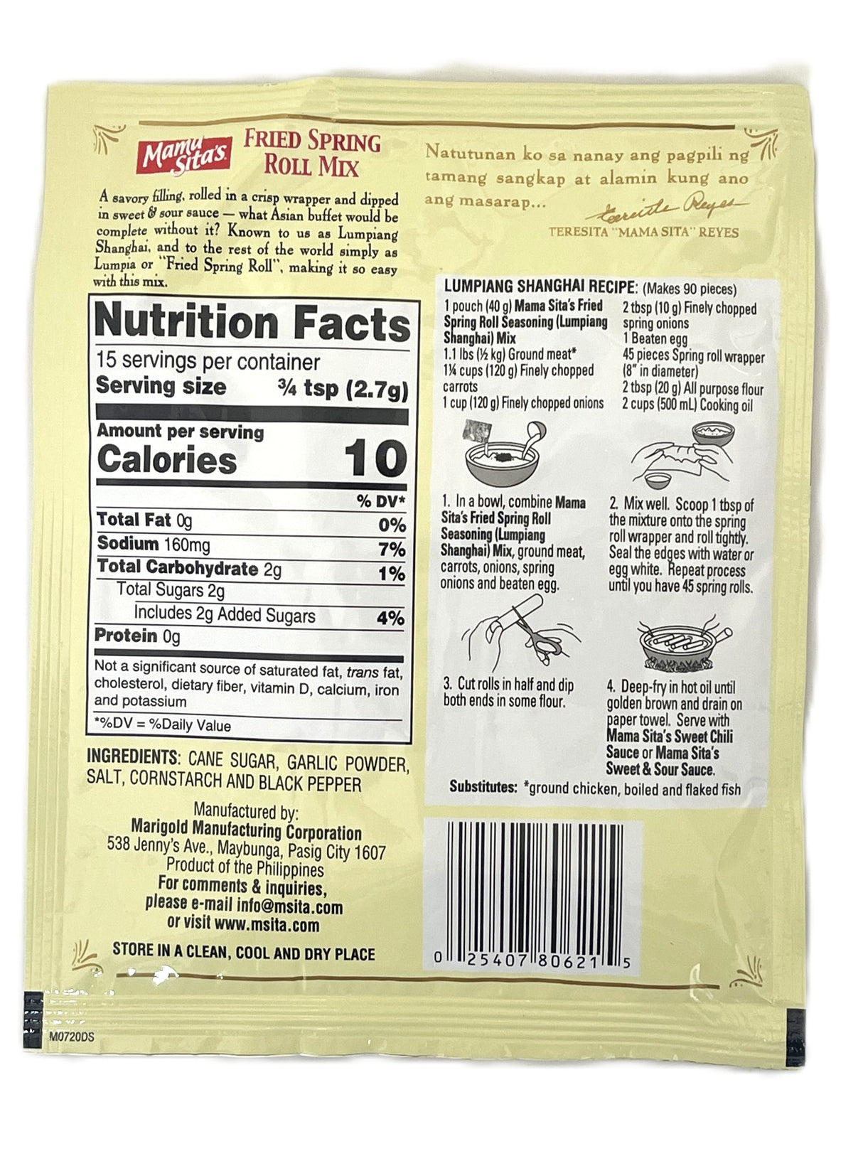 MAMASITA'S LUMPIANG SHANGHAI MIX (1.4oz)