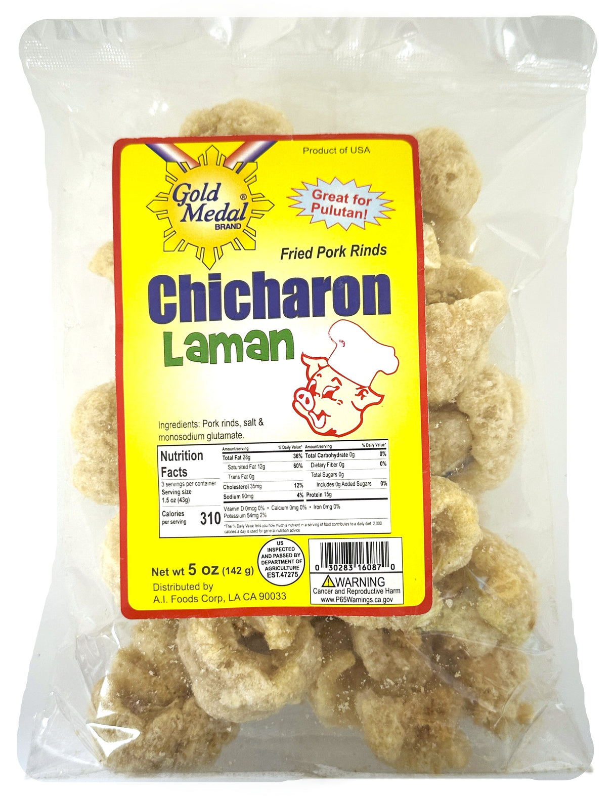 GOLD MEDAL CHICHARON - LAMAN (5oz)