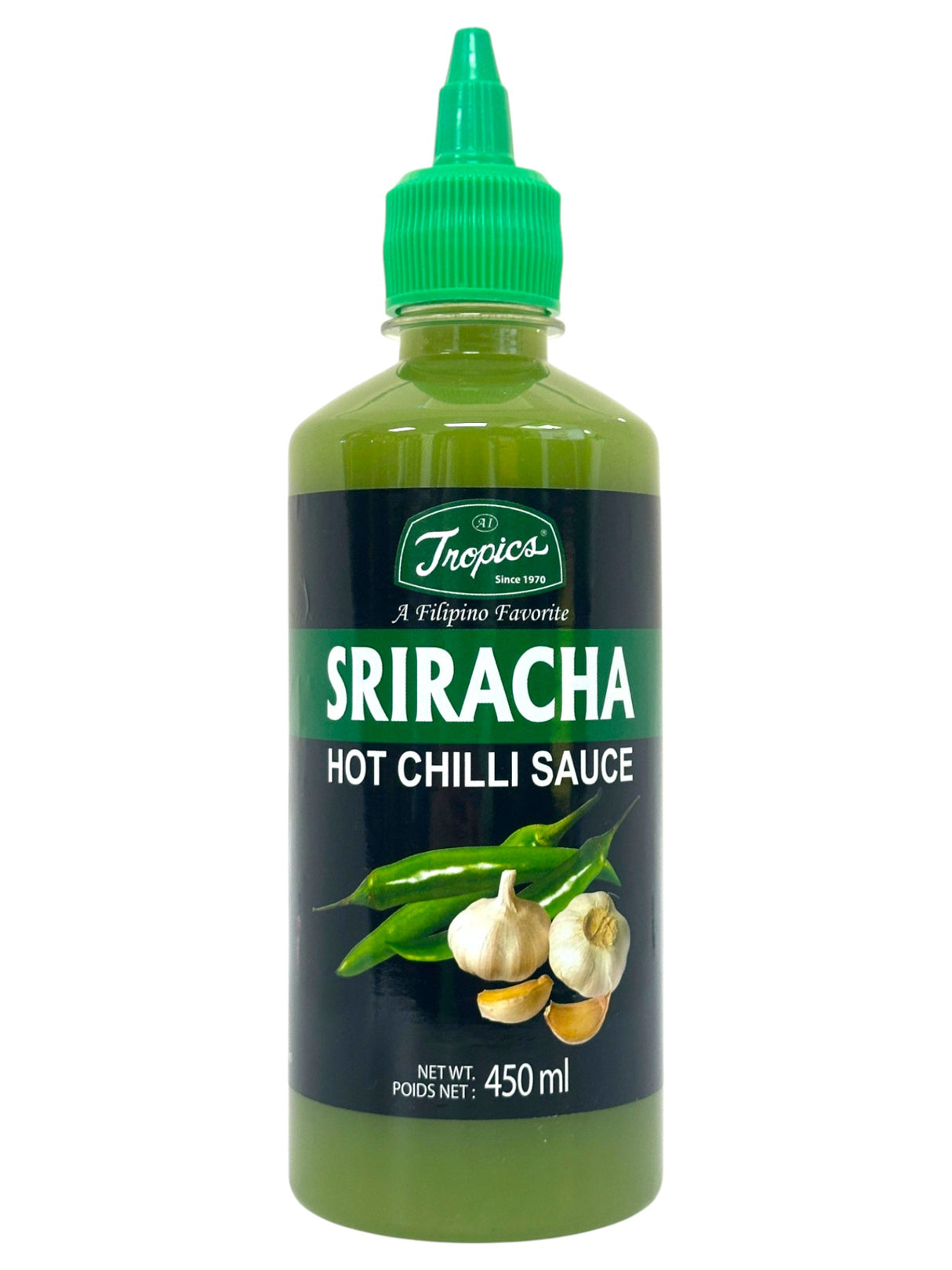 TROPICS GREEN SRIRACHA HOT CHILI SAUCE (15.2oz)