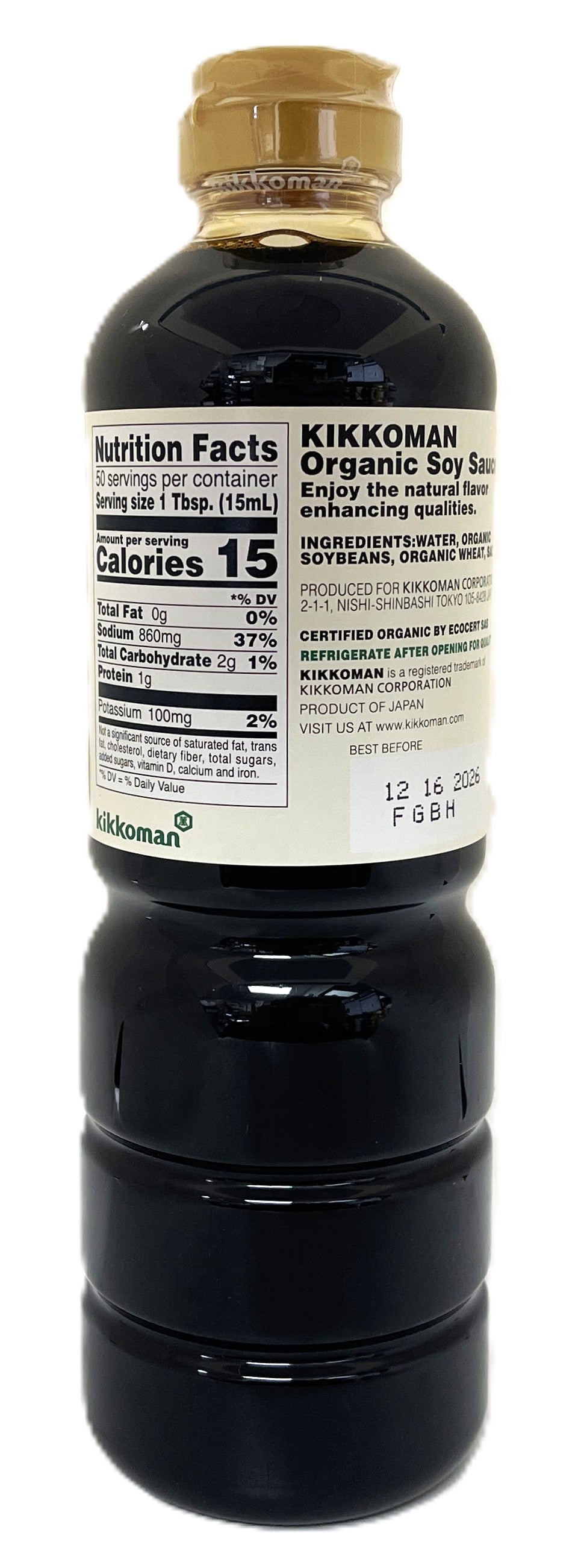 KIKKOMAN ORGANIC SOY SAUCE (25.4oz)