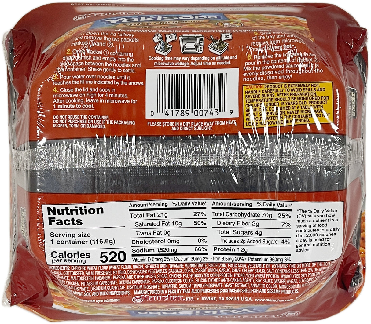 MARUCHAN YAKISOBA NOODLE BOWL - SPICY CHICKEN (4.11oz)