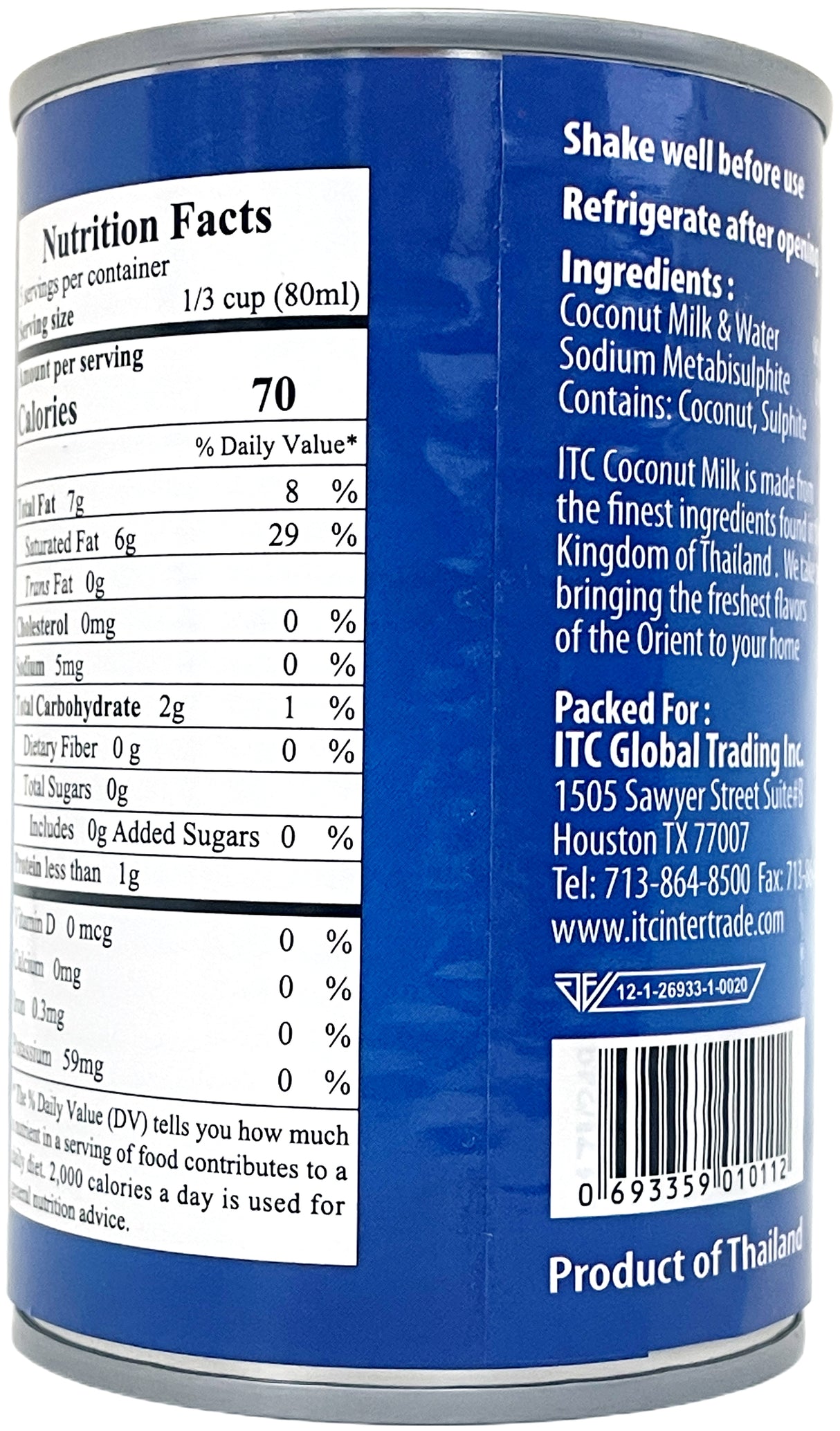 ITC LOWFAT COCONUT MILK (13.5oz)