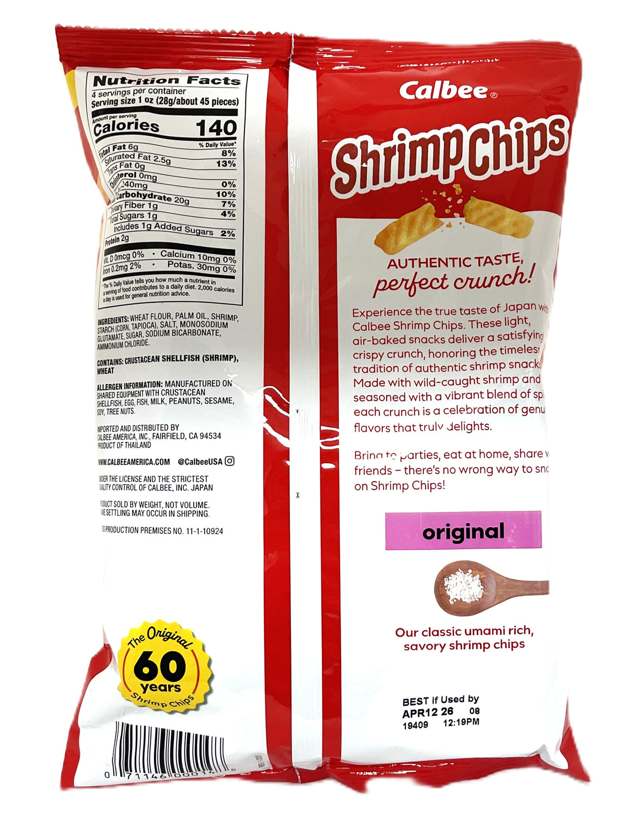 CALBEE SHRIMP CHIPS - ORIGINAL (4oz)