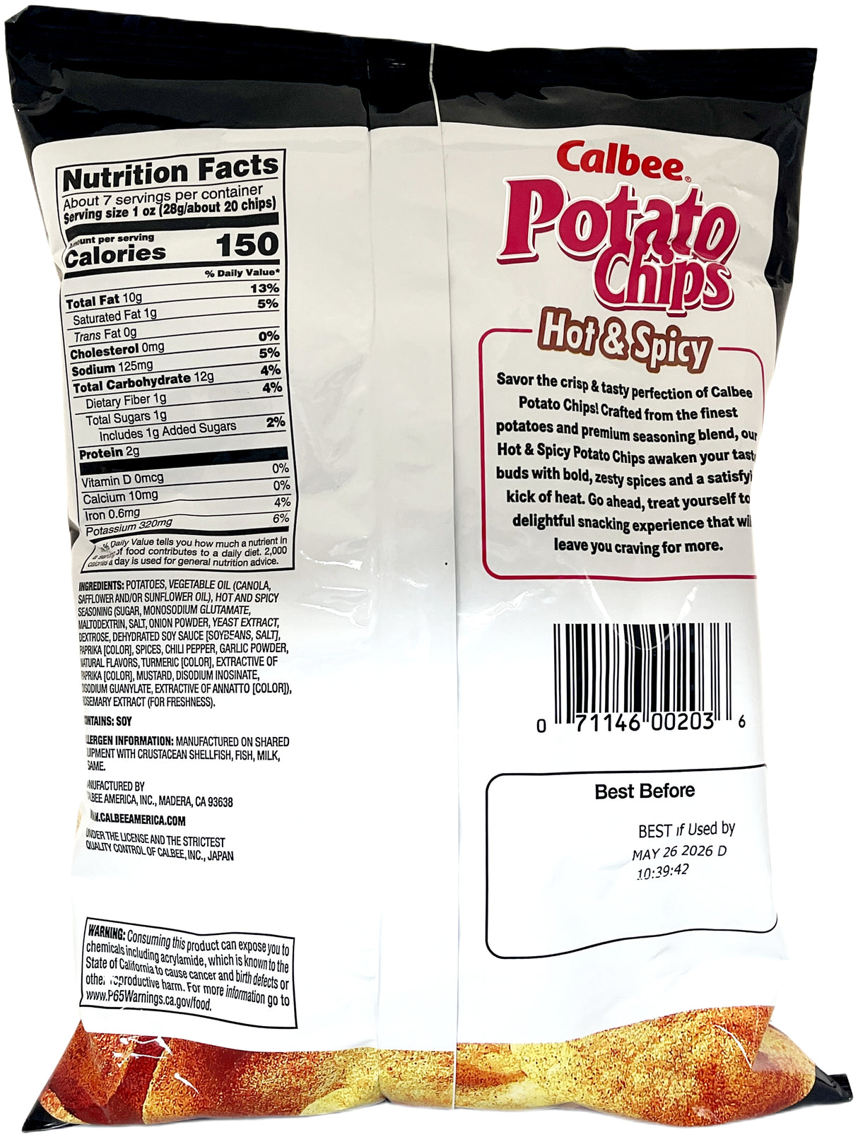 CALBEE POTATO CHIPS - HOT & SPICY (7.05oz)