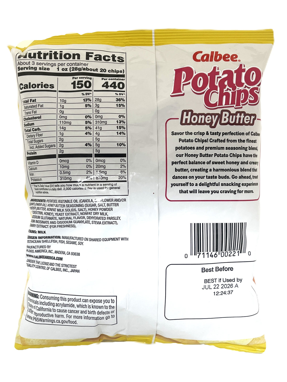 CALBEE HONEY BUTTER POTATO CHIPS (2.8oz)