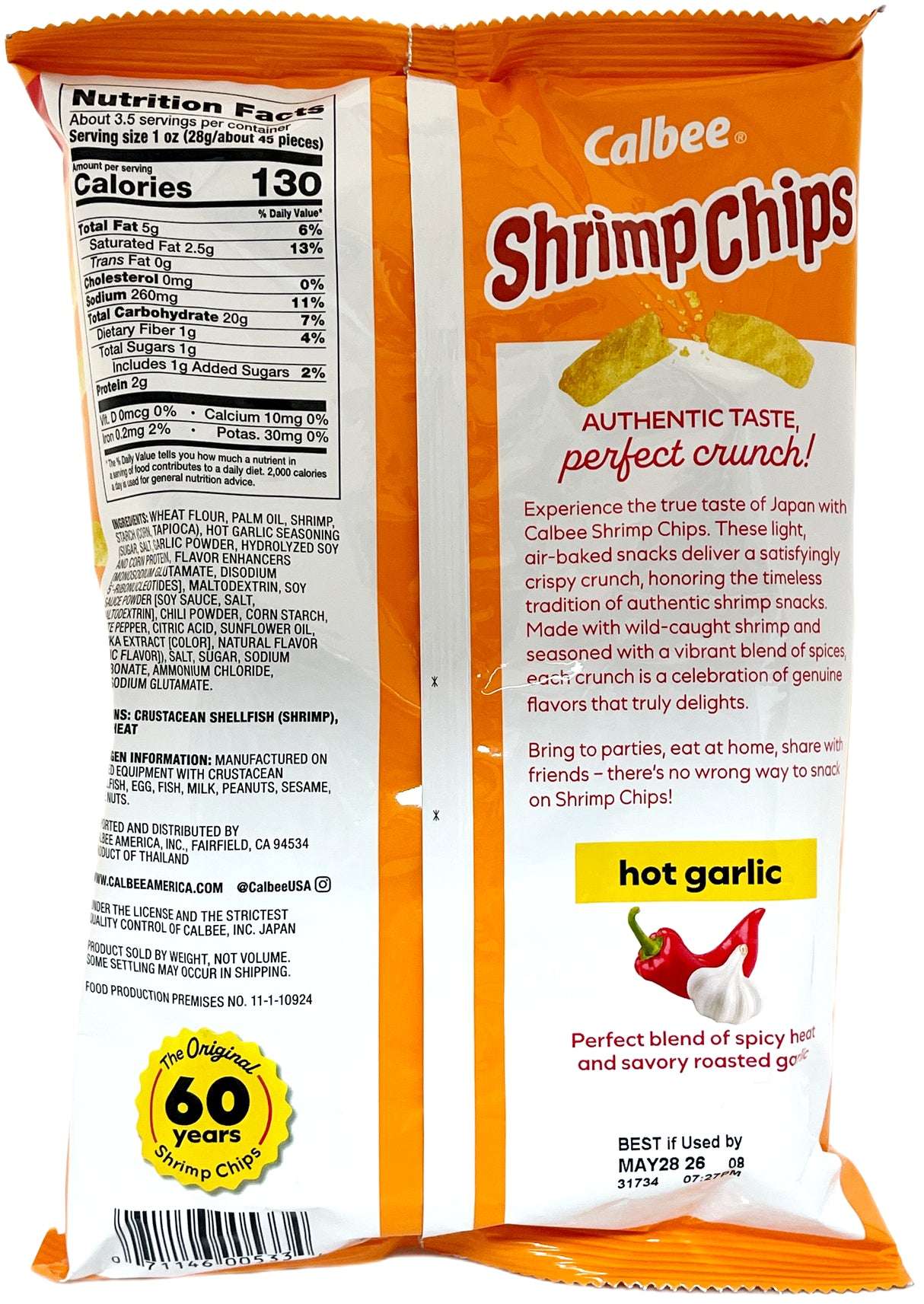 CALBEE SHRIMP CHIPS - HOT GARLIC (3.3oz)