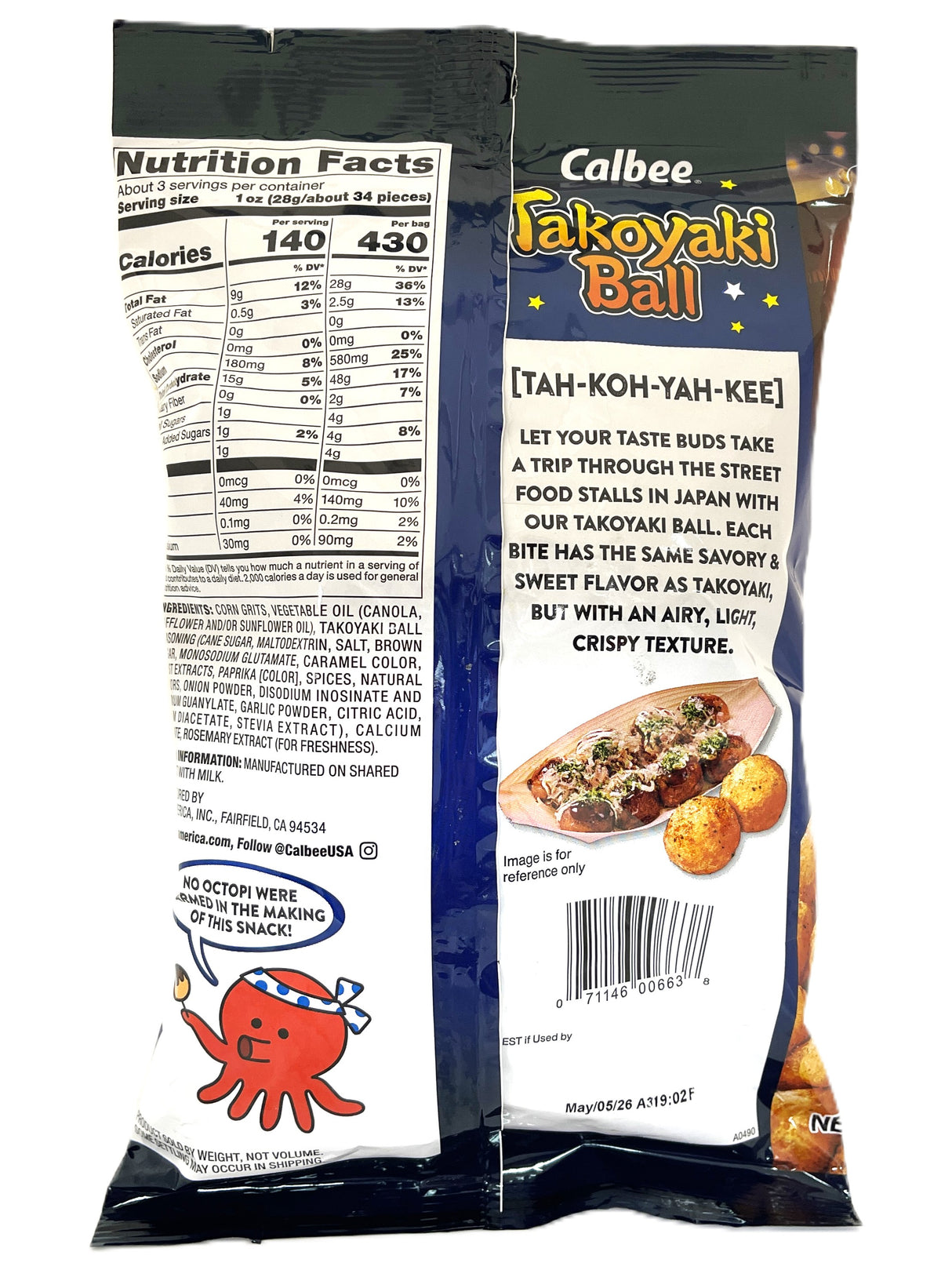 CALBEE TAKOYAKI BALL CORN PUFFS (3.17oz)