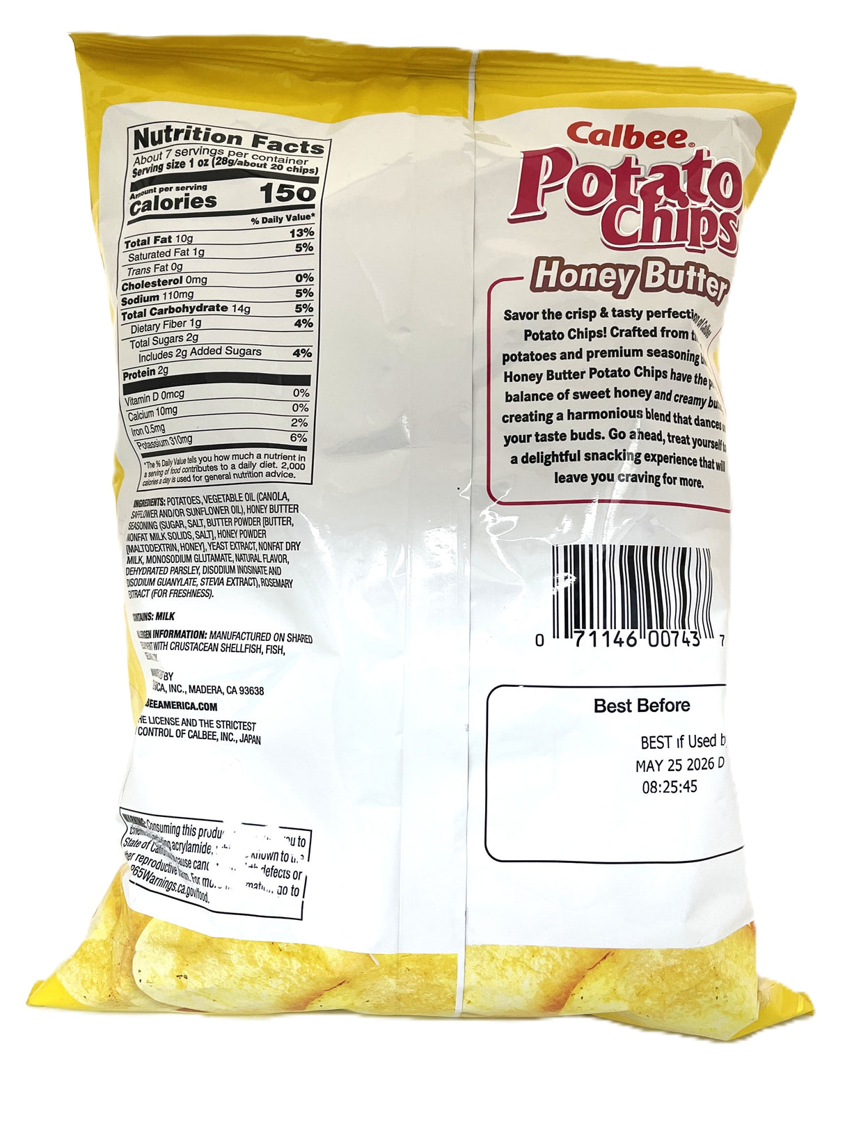 CALBEE POTATO CHIPS - HONEY BUTTER (7.05oz)