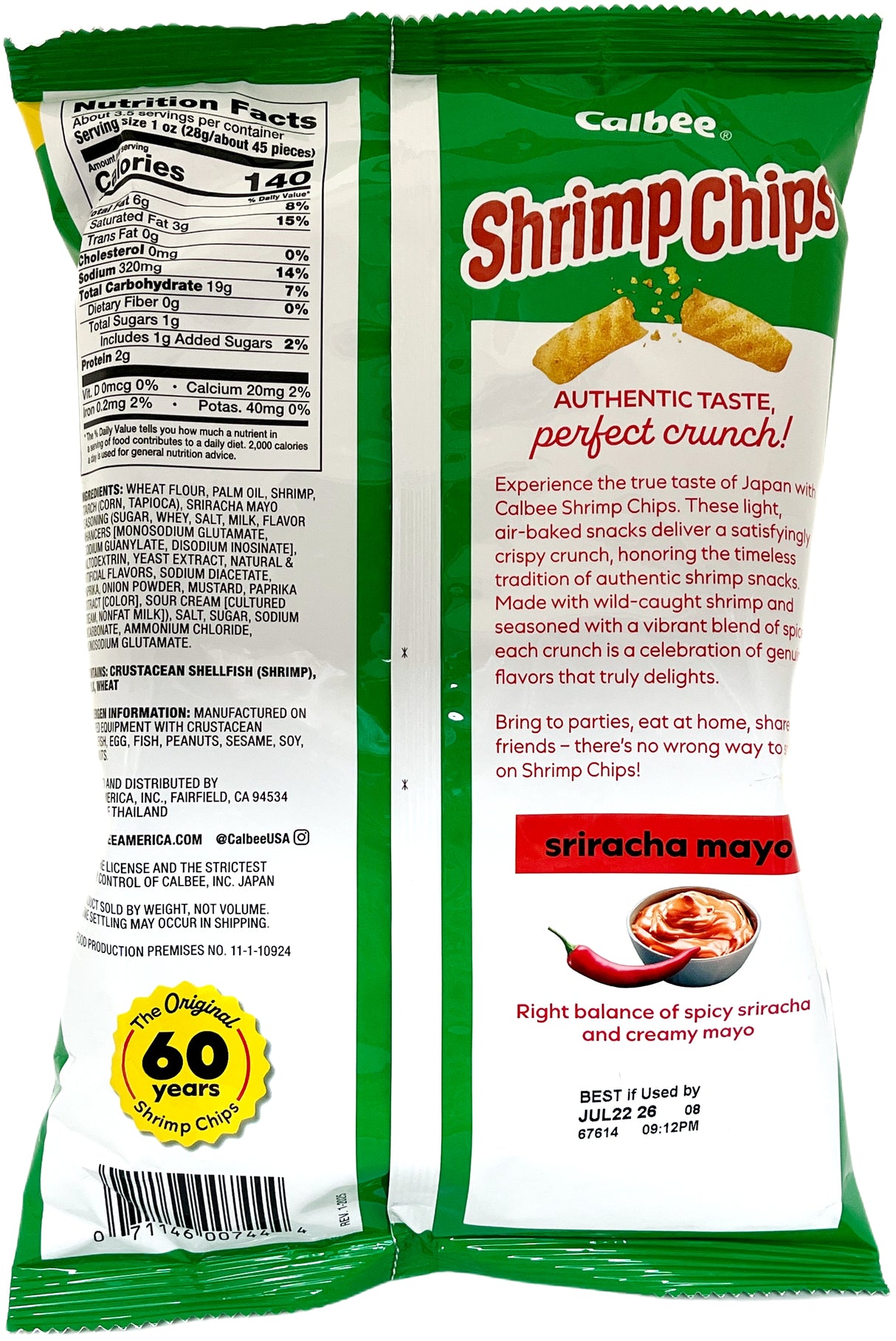 CALBEE SHRIMP CHIPS - SRIRACHA MAYO (3.3oz)