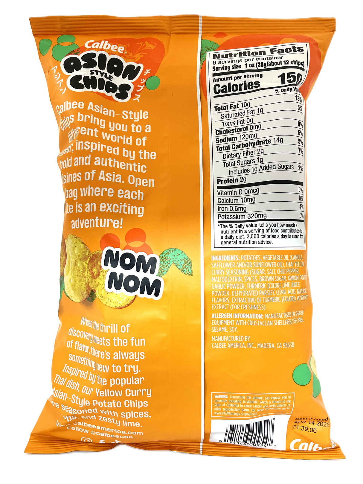 CALBEE ASIAN STYLE CHIPS - YELLOW CURRY (6oz)