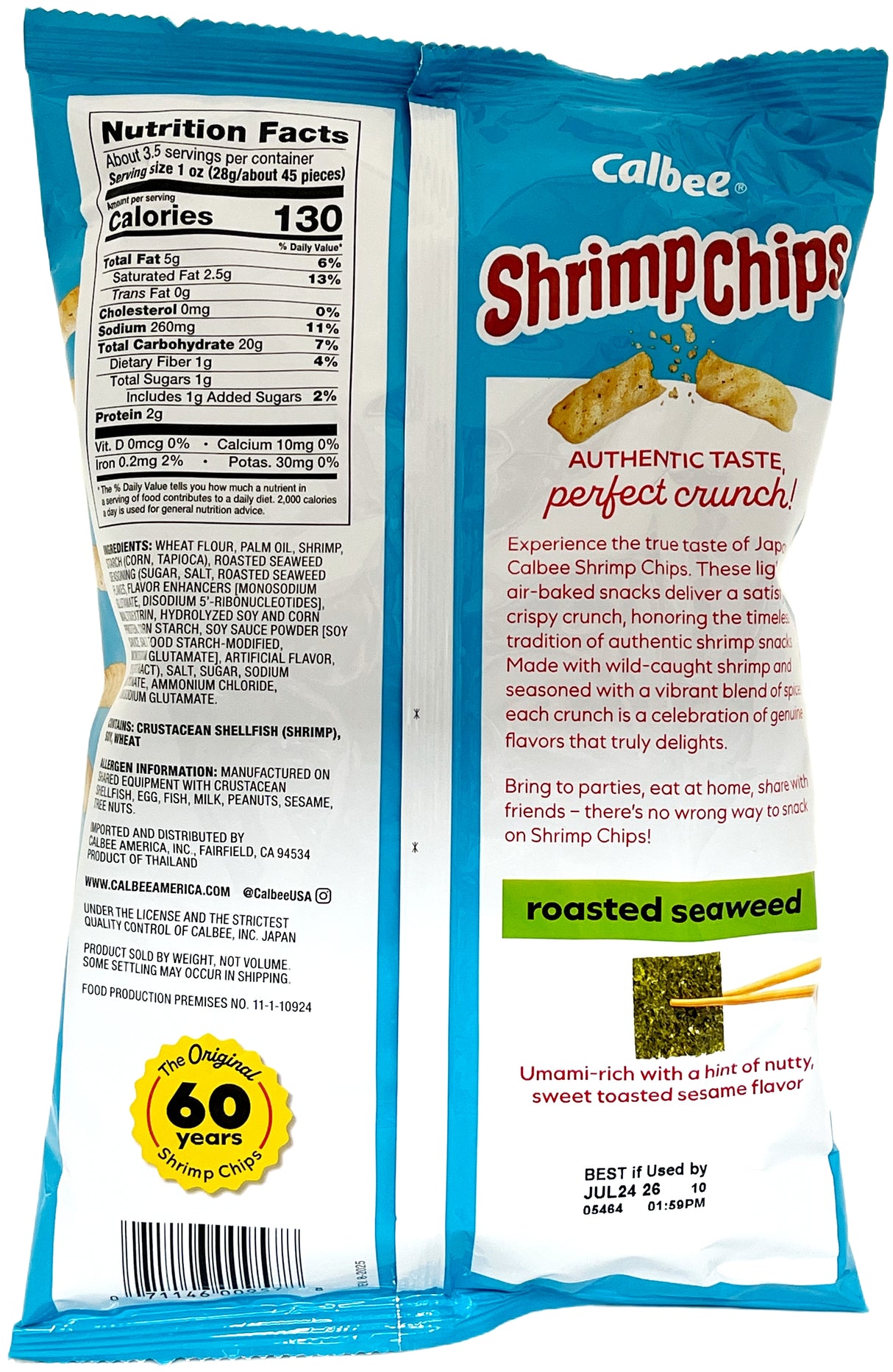 CALBEE SHRIMP CHIPS - SEAWEED (3.3oz)