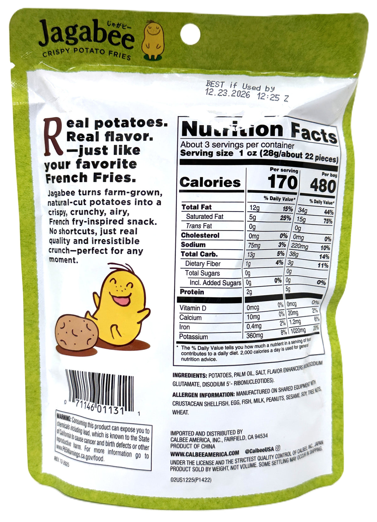 CALBEE JAGABEE POTATO FRIES - ORIGINAL (2.82oz)