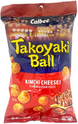 CALBEE TAKOYAKI BALL CORN PUFFS - KIMCHI CHEESE (3.17oz)