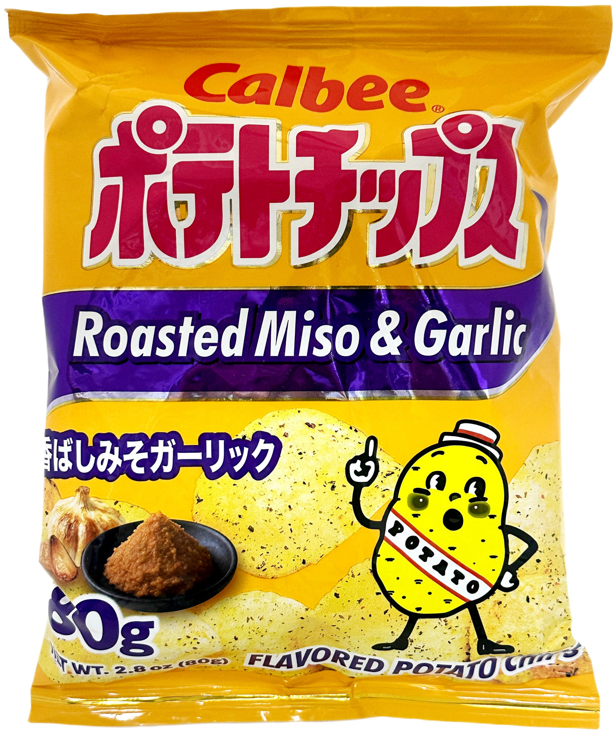 CALBEE POTATO CHIPS - ROASTED MISO & GARLIC (2.8oz)