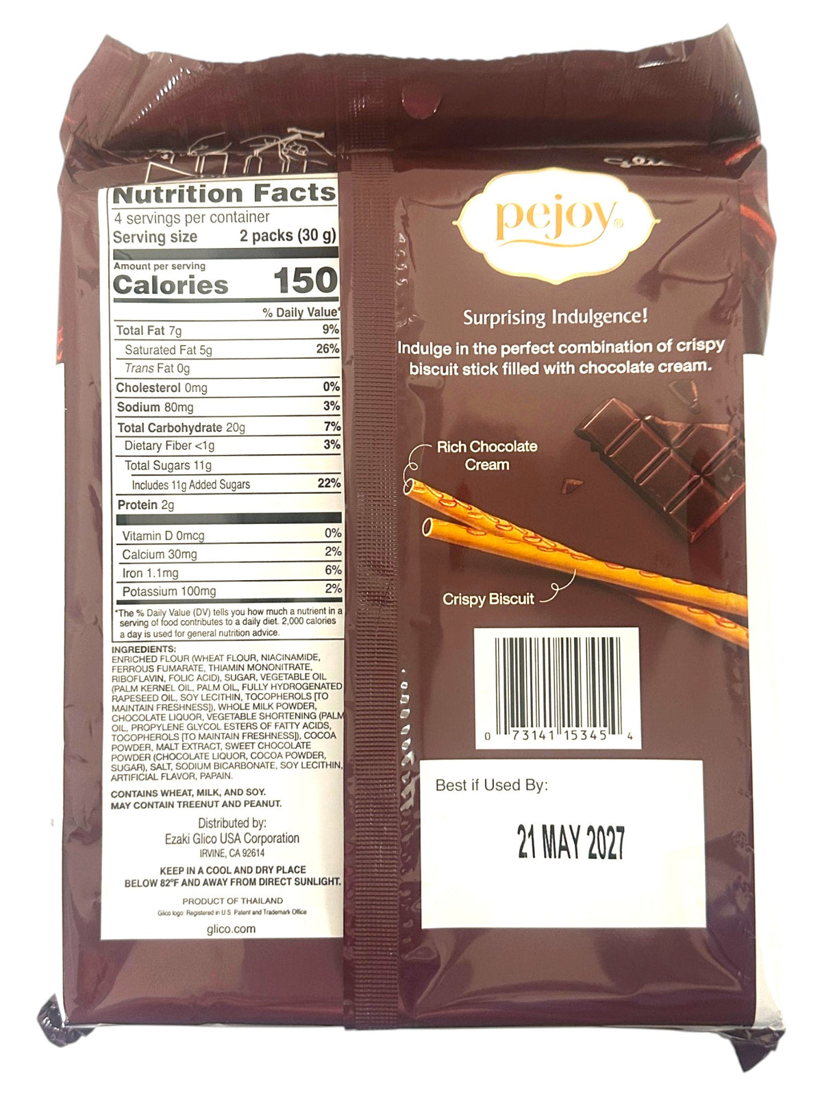 PEJOY CHOCOLATE CREAM-FILLED BISCUIT STICKS (4.24oz)