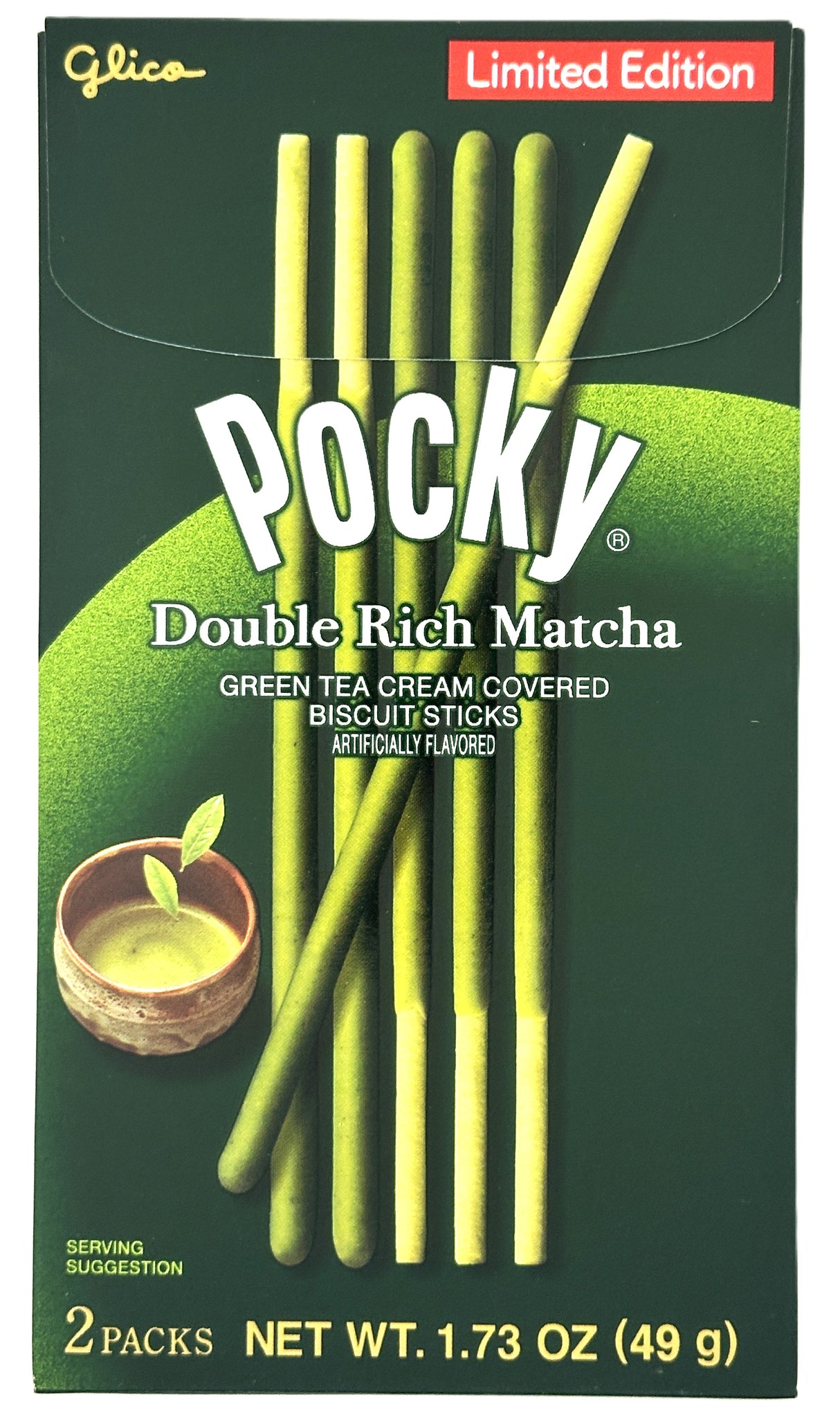 POCKY BISCUIT STICKS - DOUBLE RICH MATCHA (1.73oz)