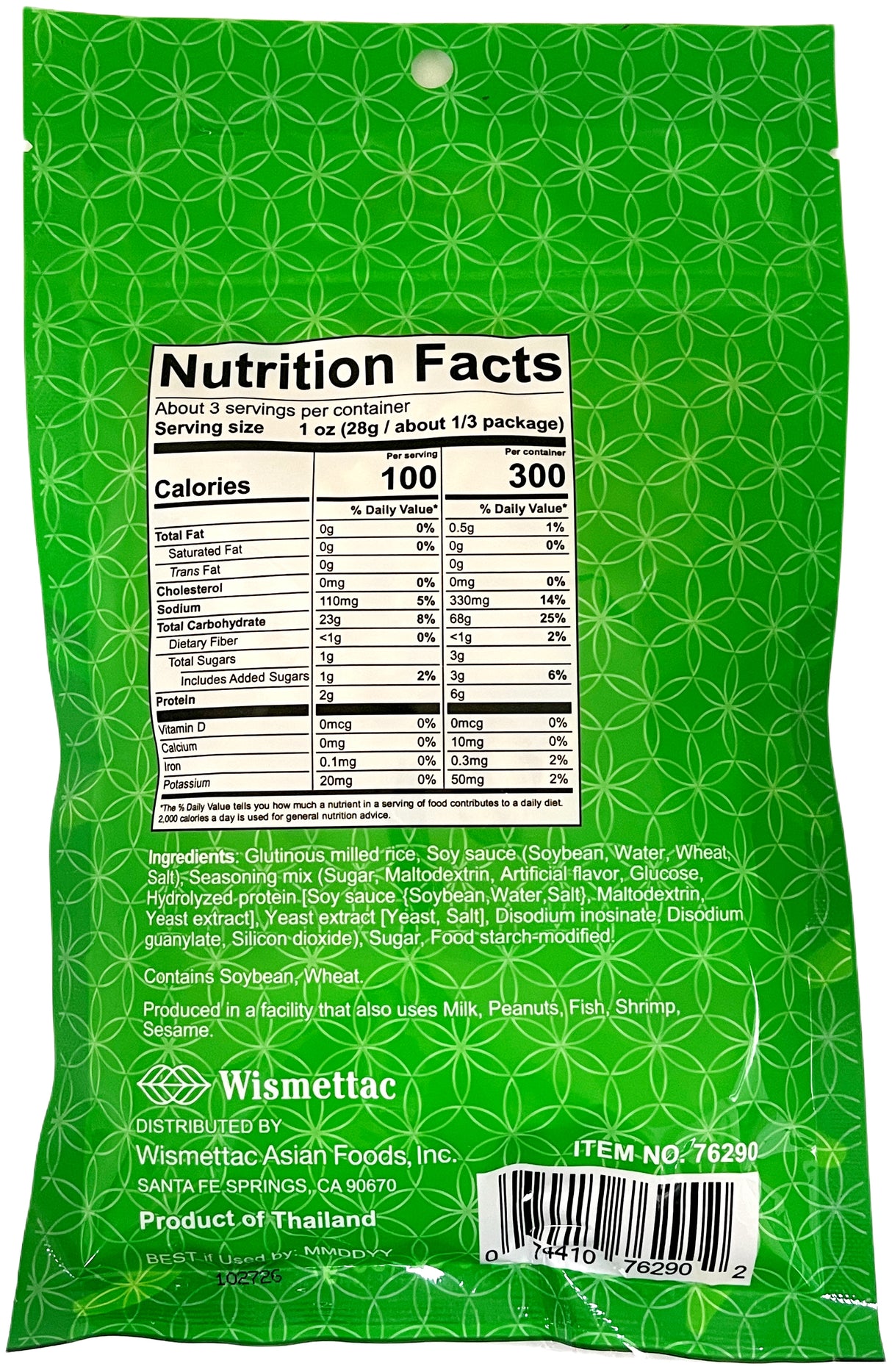SHIRAKIKU RICE CRACKERS - WASABI (3oz)