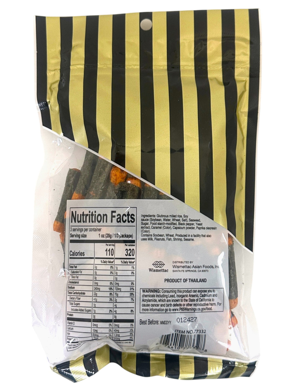 SHIRAKIKU RICE CRACKER WITH SEAWEED - HOT CHILI (3oz)